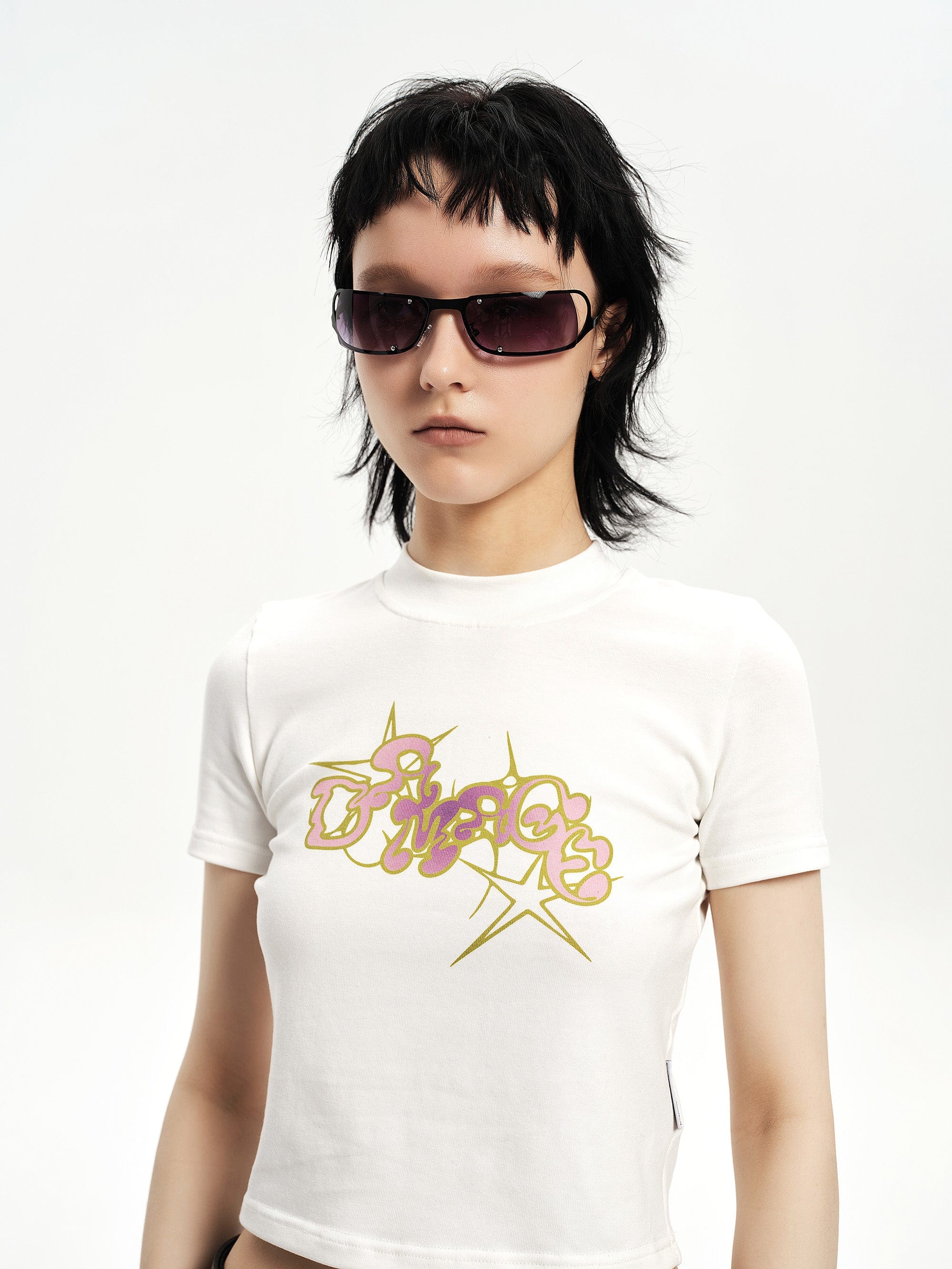 Rivet-Temple Narrow Square Sunglasses - view 10