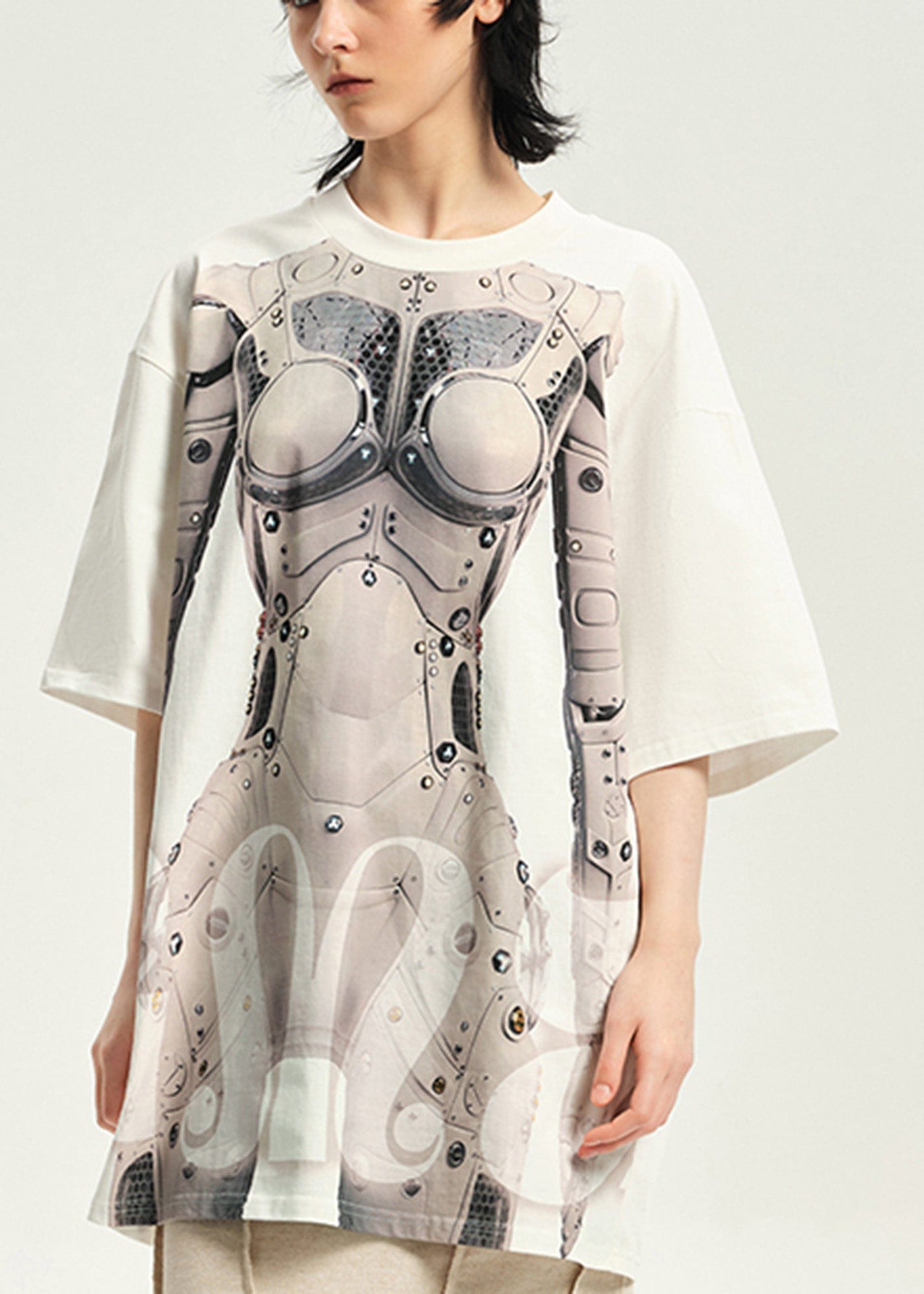 Cyborg Print Oversized T-Shirt