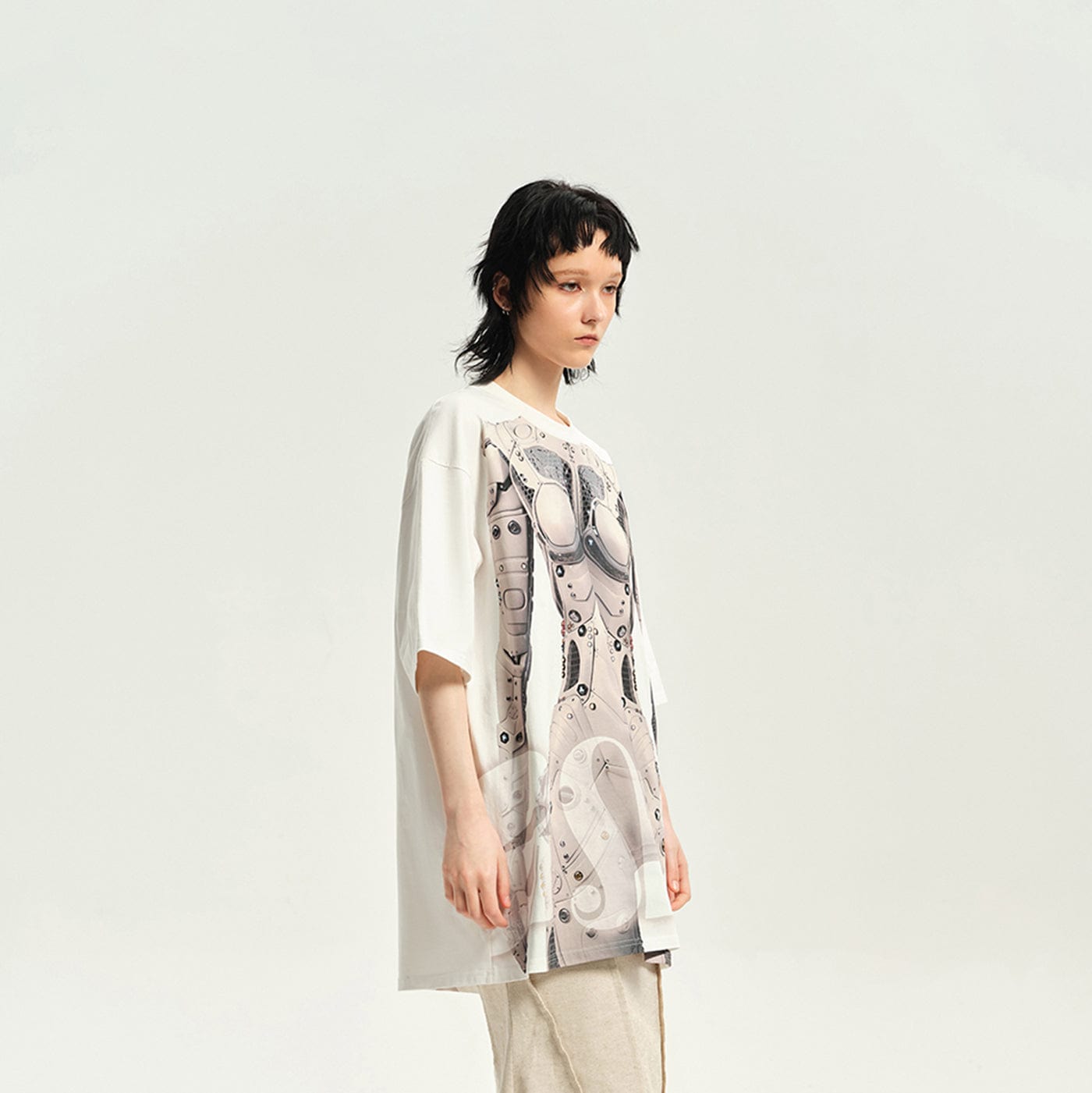 Cyborg Print Oversized T-Shirt