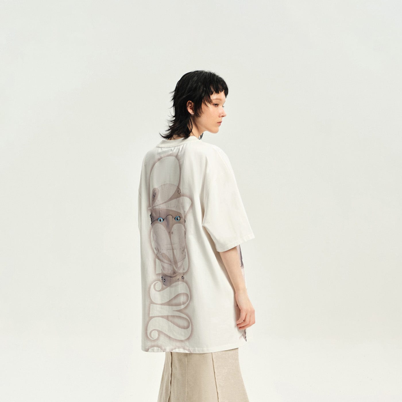 Cyborg Print Oversized T-Shirt