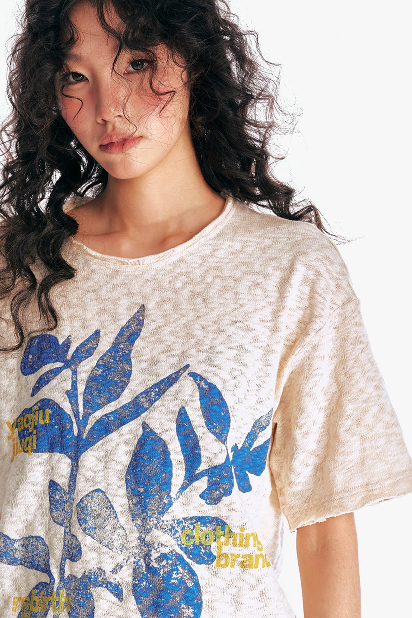 Sesame Leaves Graphics Burnout Tee