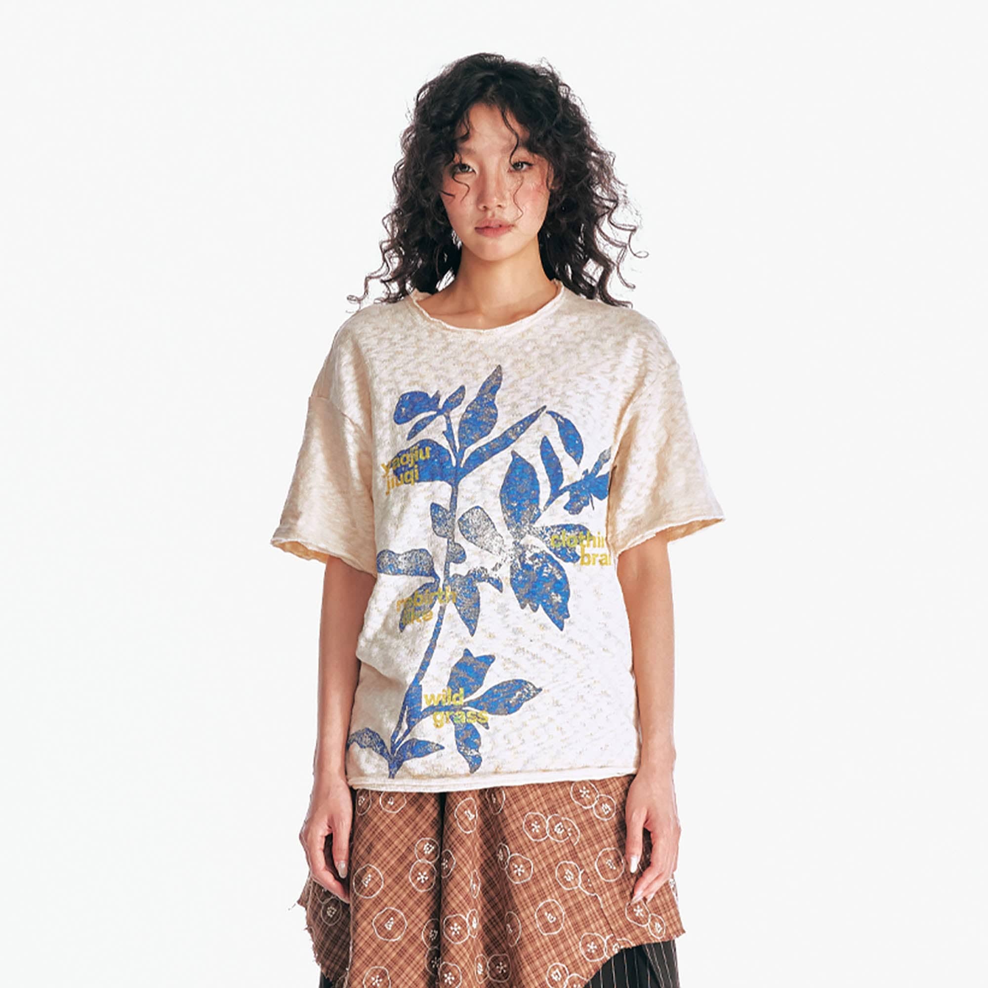 Sesame Leaves Graphics Burnout Tee