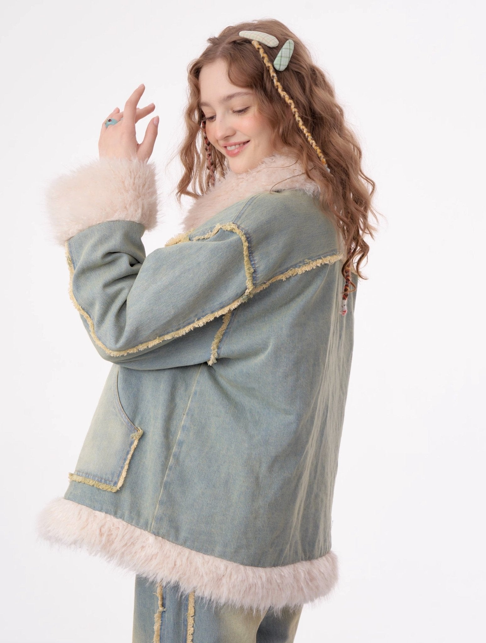 Cozy Chic Faux Fur Denim Jacket