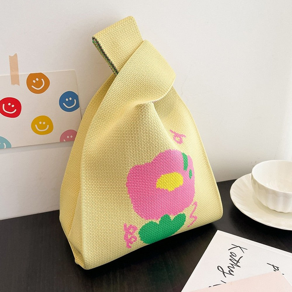 Retro Pattern Knit Storage Pouch