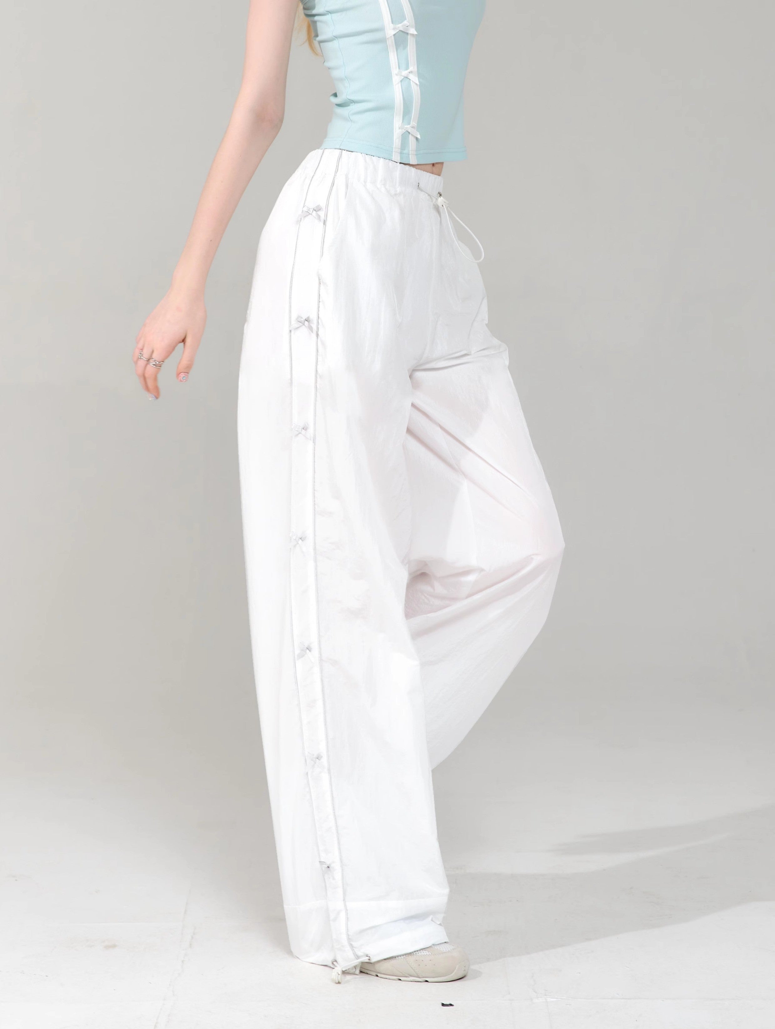 Side Snap Wide Leg Pants