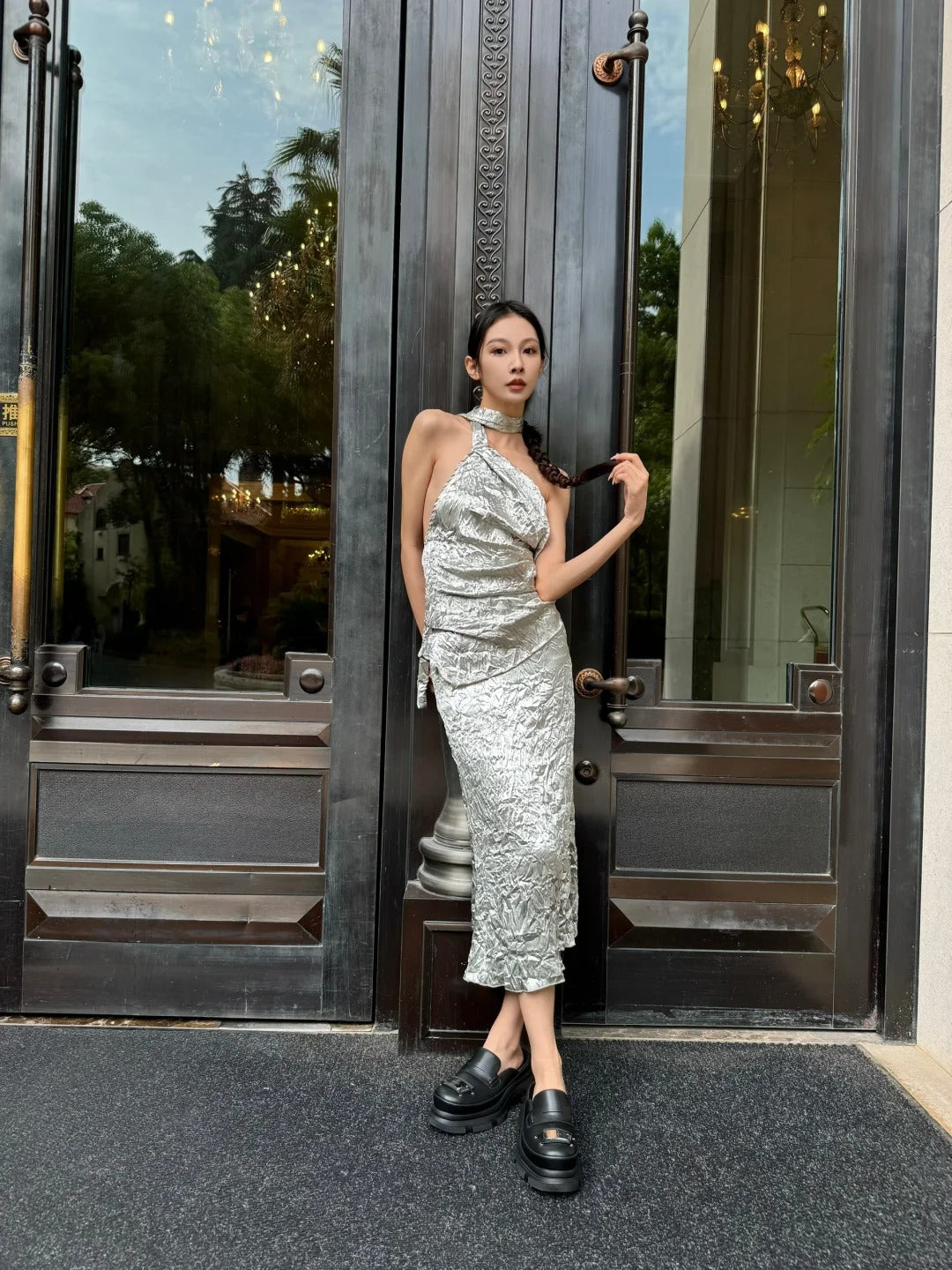Crinkle Maxi Dress | Sky – MYLAN ONLINE SHOP