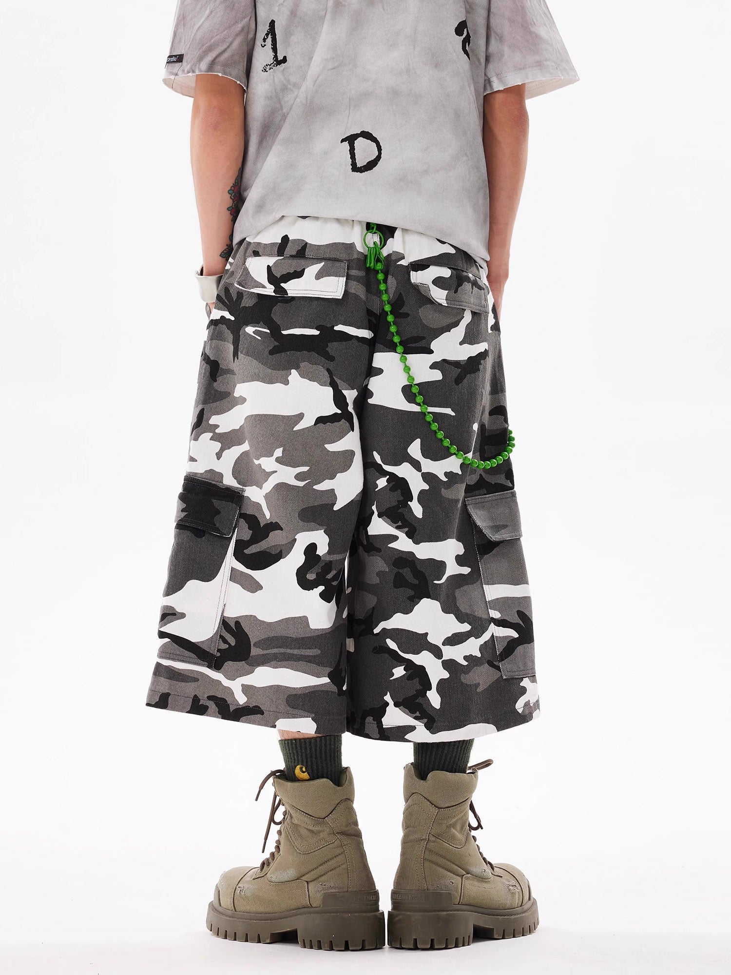 Camo Cargo Denim Shorts - Urban Style