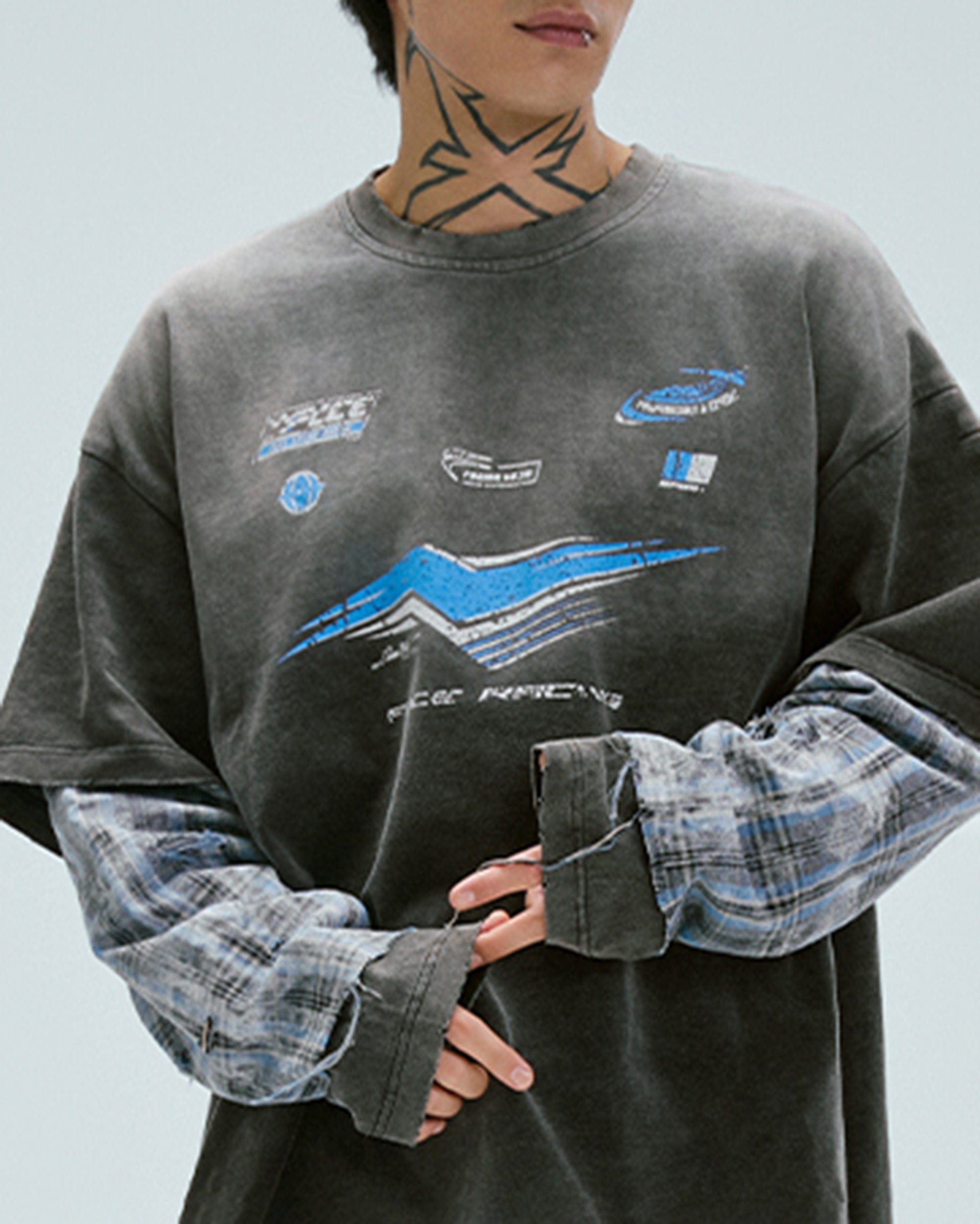 Racing Layered Long-Sleeve Tee