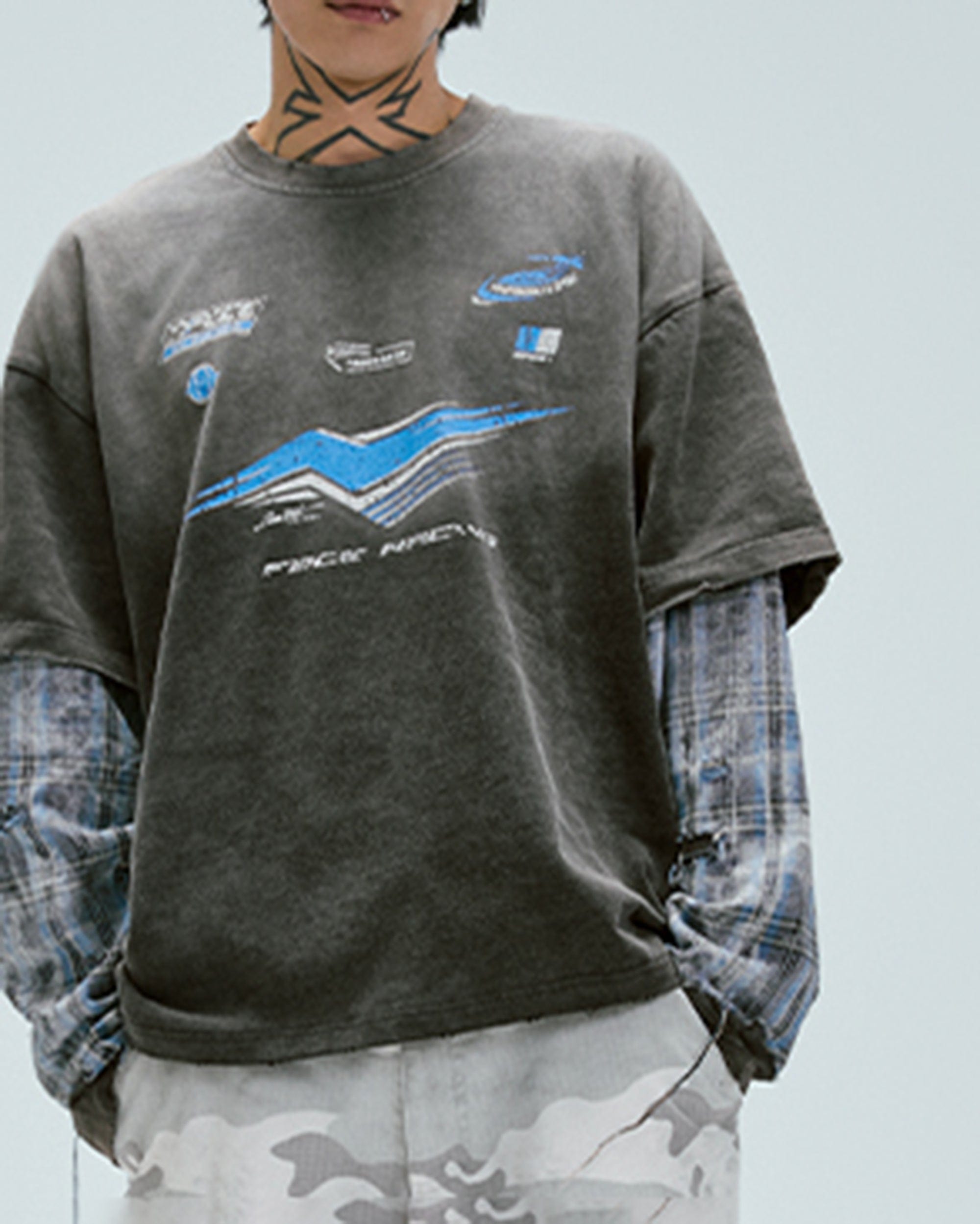 Racing Layered Long-Sleeve Tee