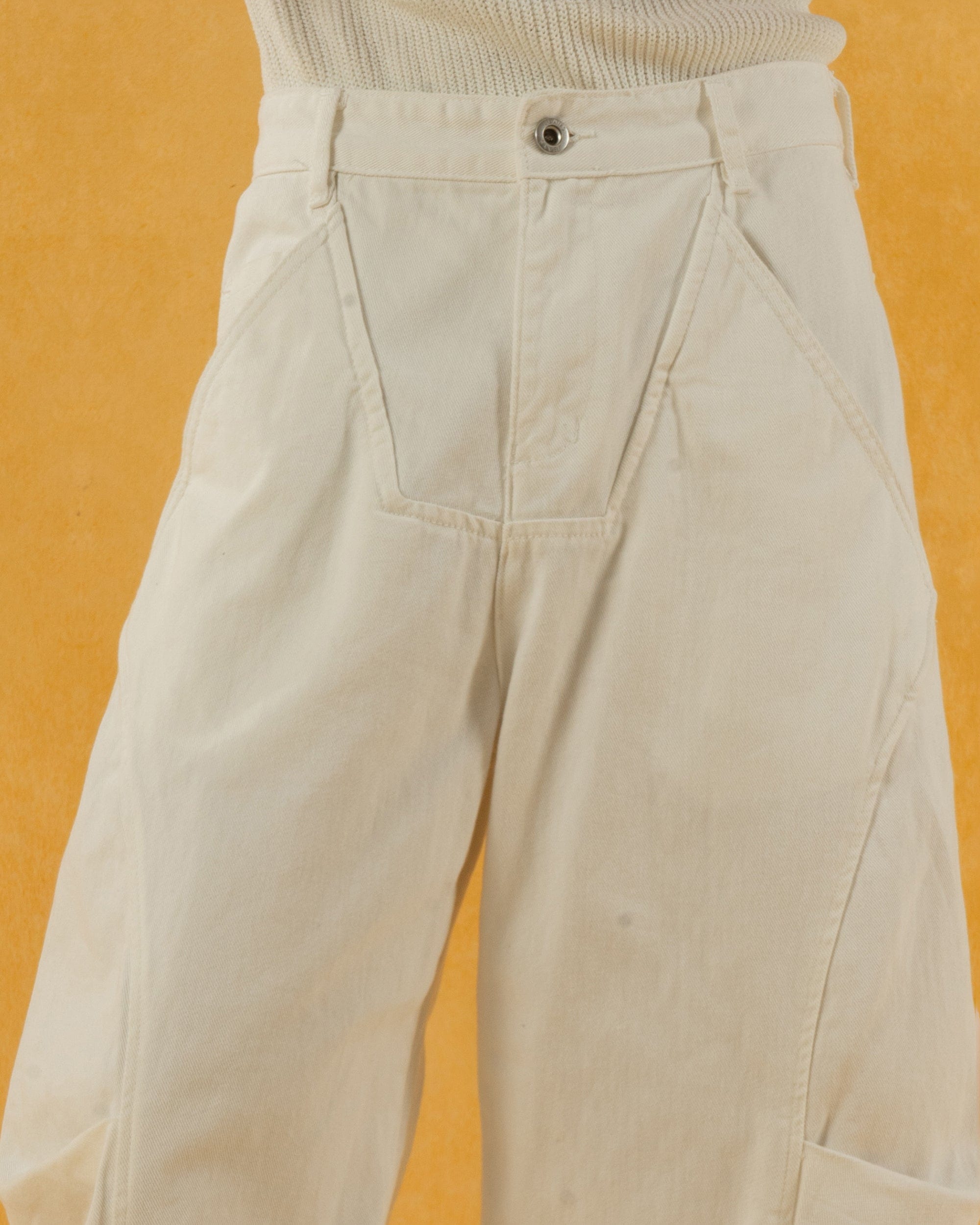 Deconstructed Pleated Button Utility Cargo Pants