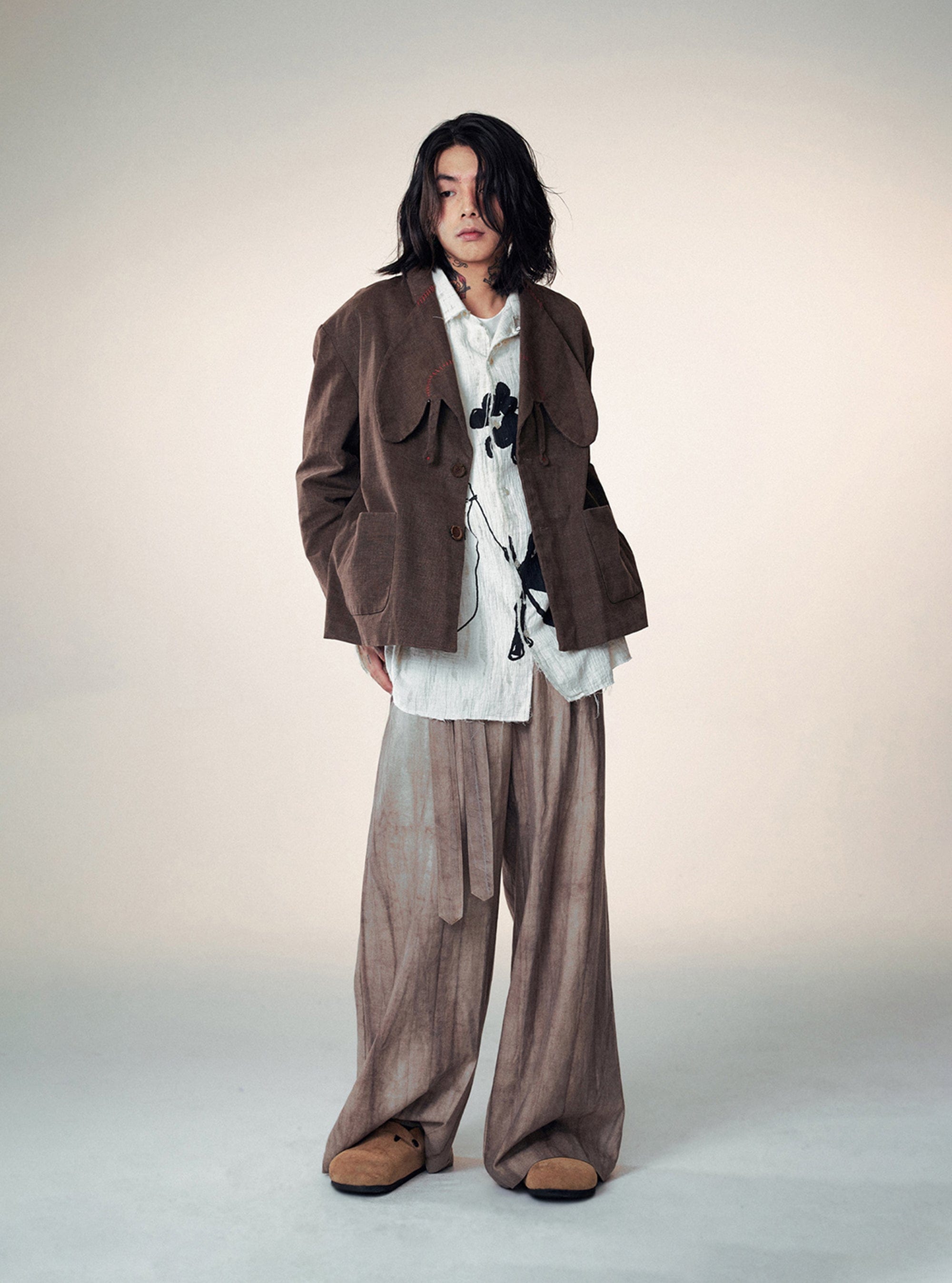 Wide-Leg Linen Pants