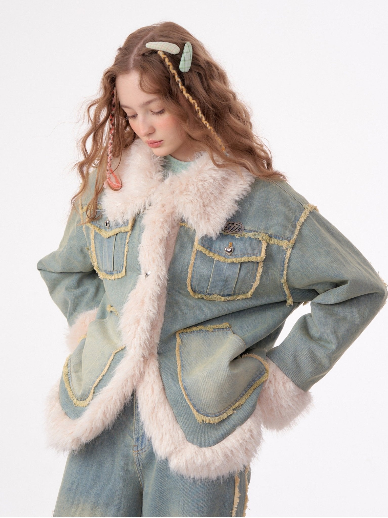 Fur Trim Denim Jacket