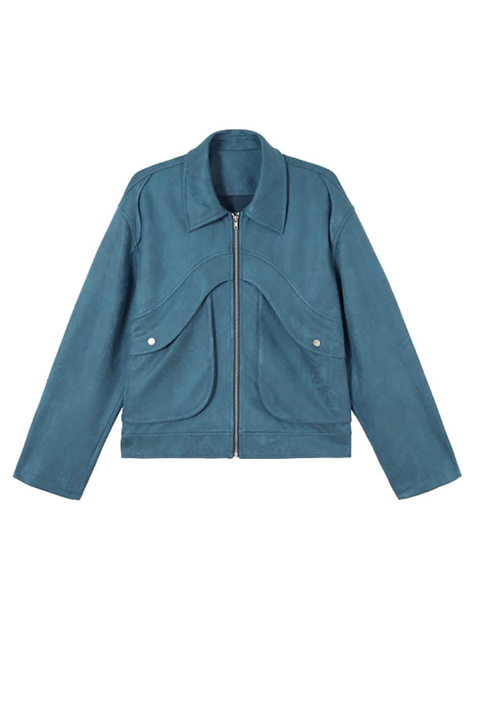 Teal Wool Bomber Jacket