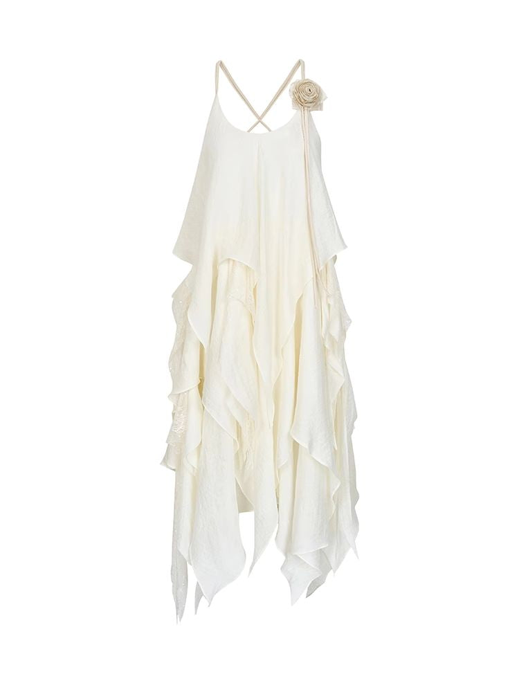 Draped Chiffon Slip Dress