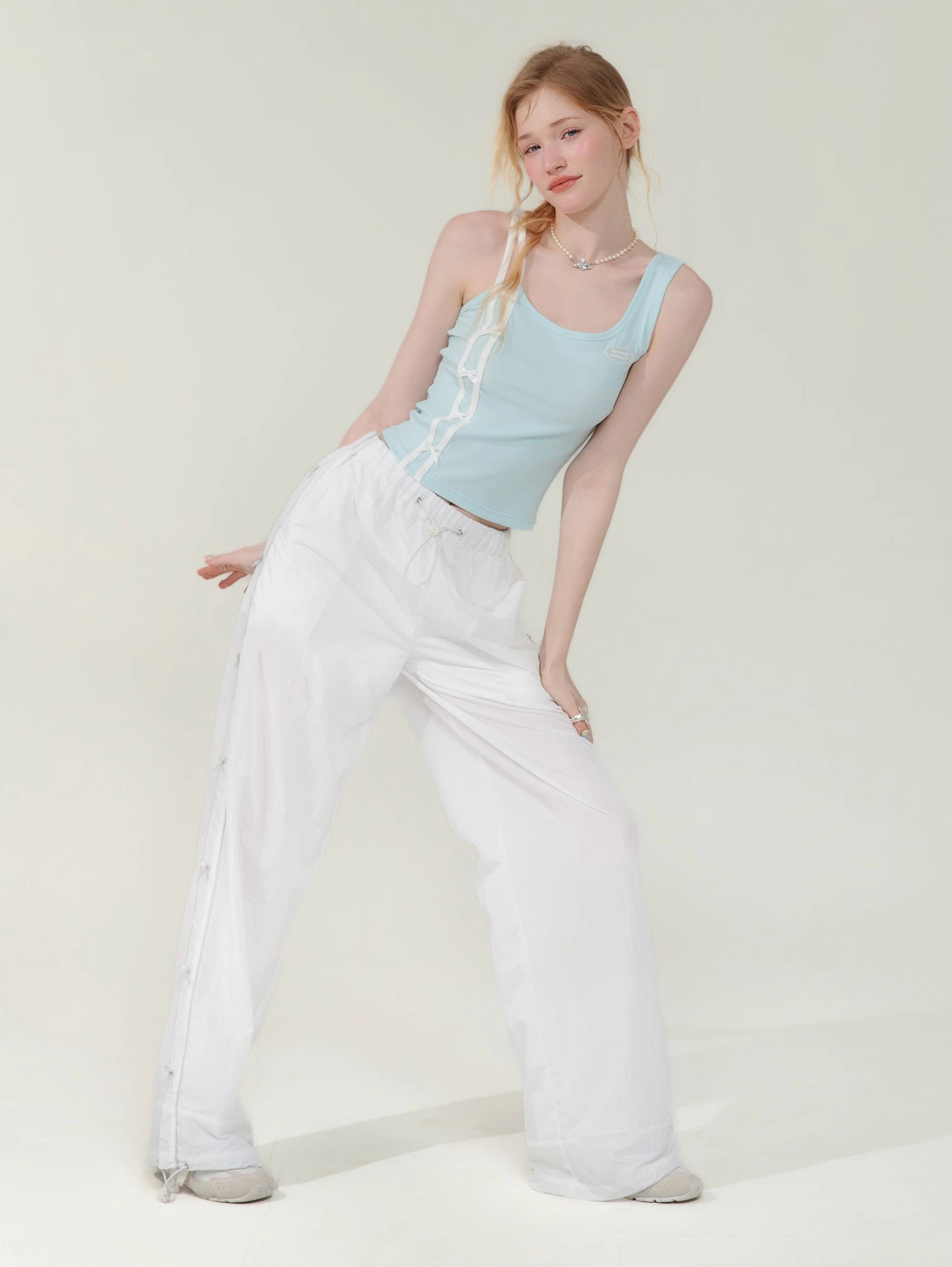 Side Snap Wide Leg Pants