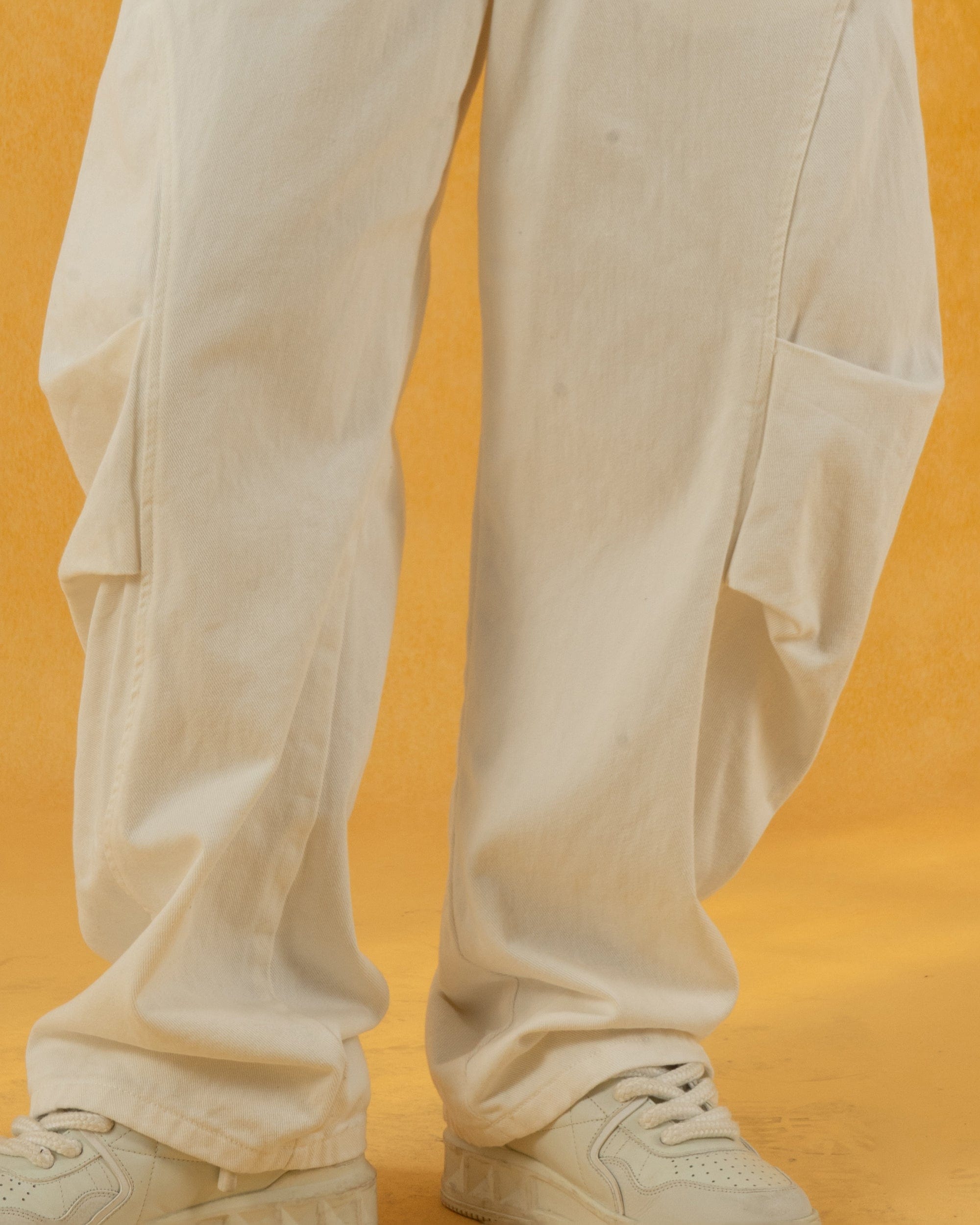 Deconstructed Pleated Button Utility Cargo Pants