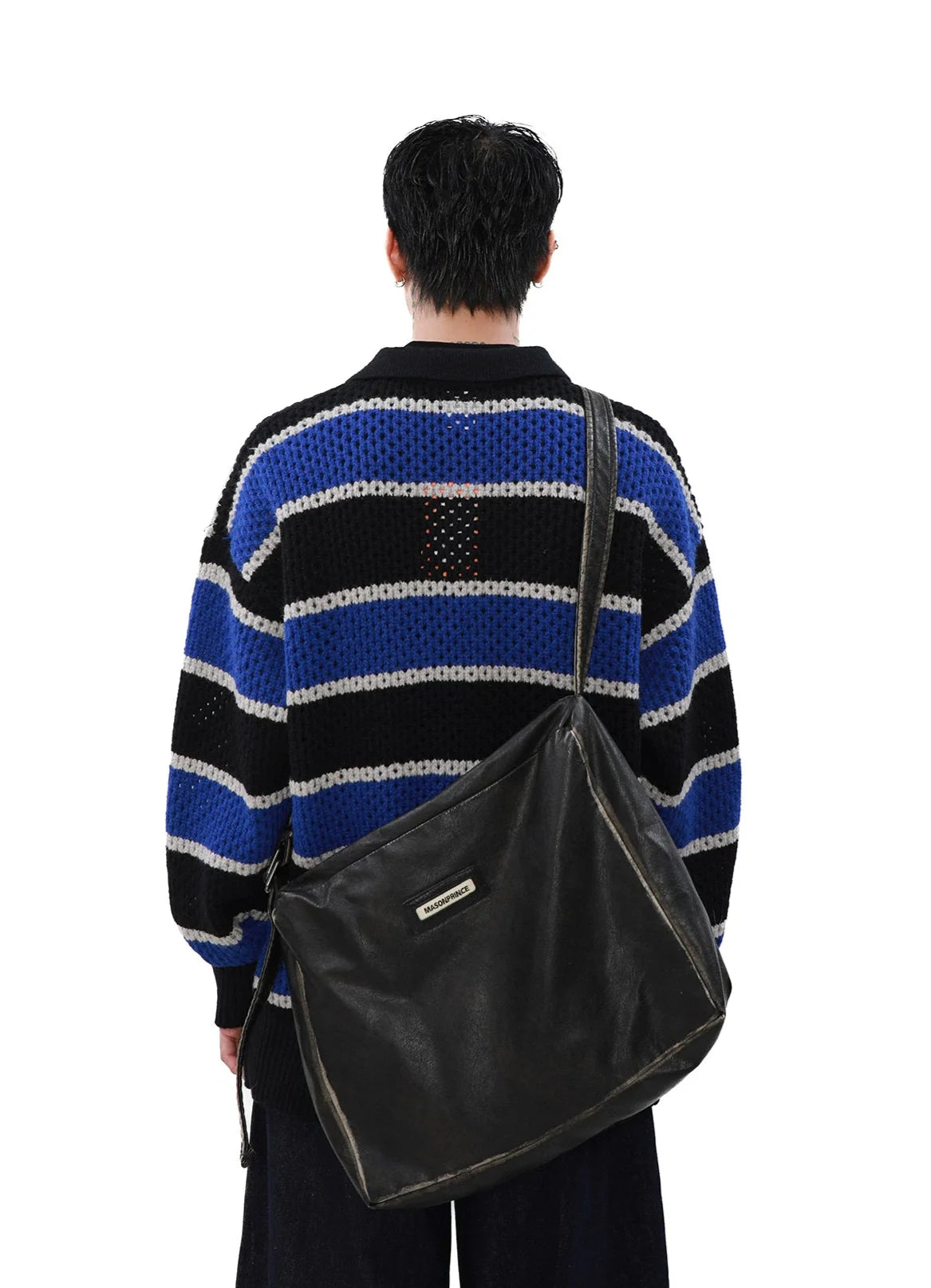 Striped Knit Polo Sweater