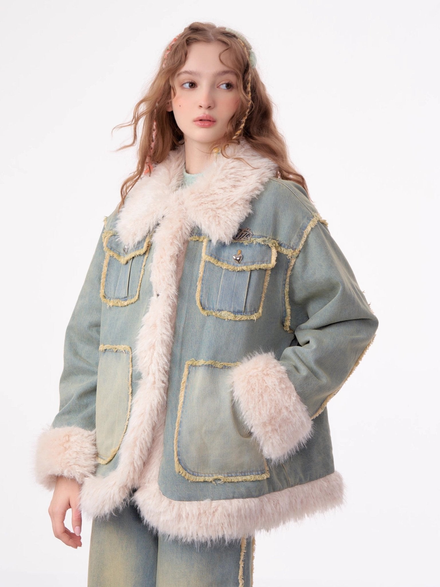 Fur Trim Denim Jacket