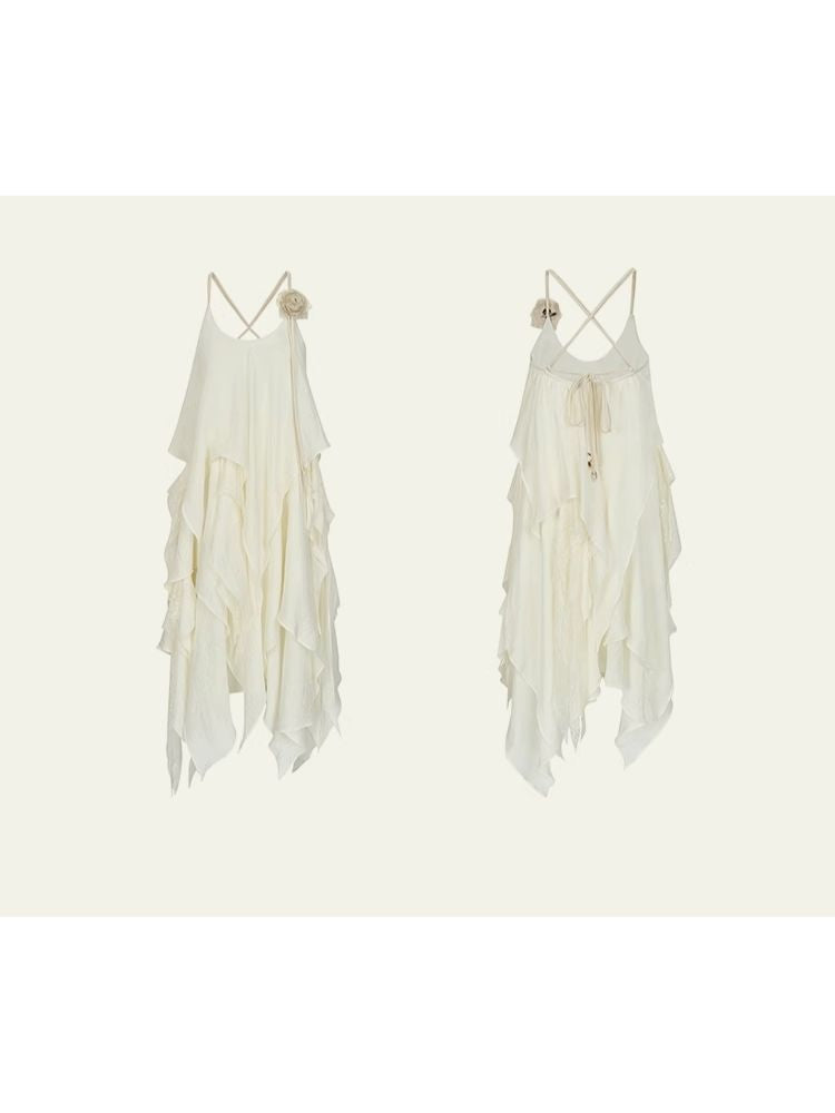 Draped Chiffon Slip Dress