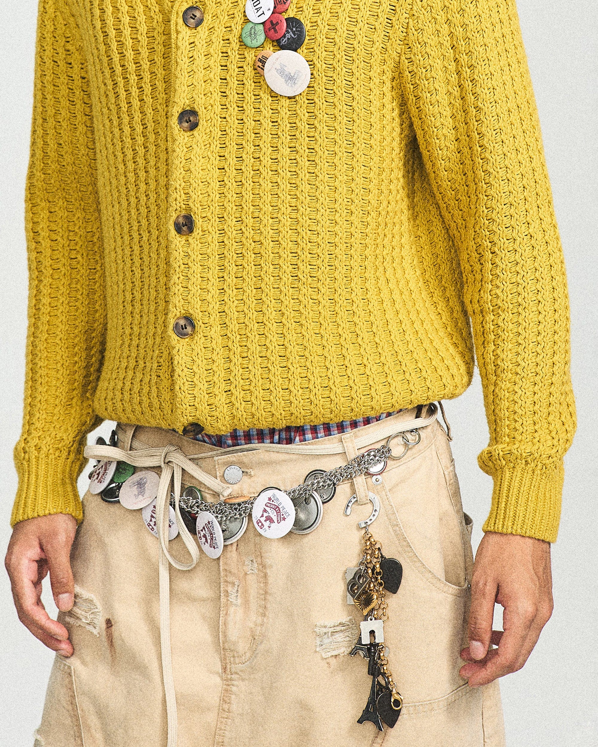 Retro Yellow Knit Cardigan