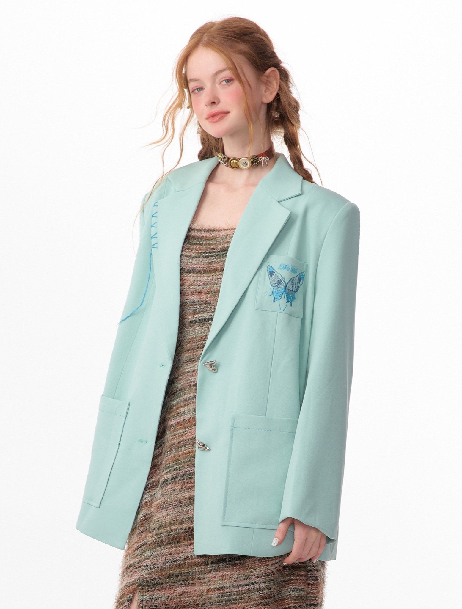 Butterfly Embroidered Blazer