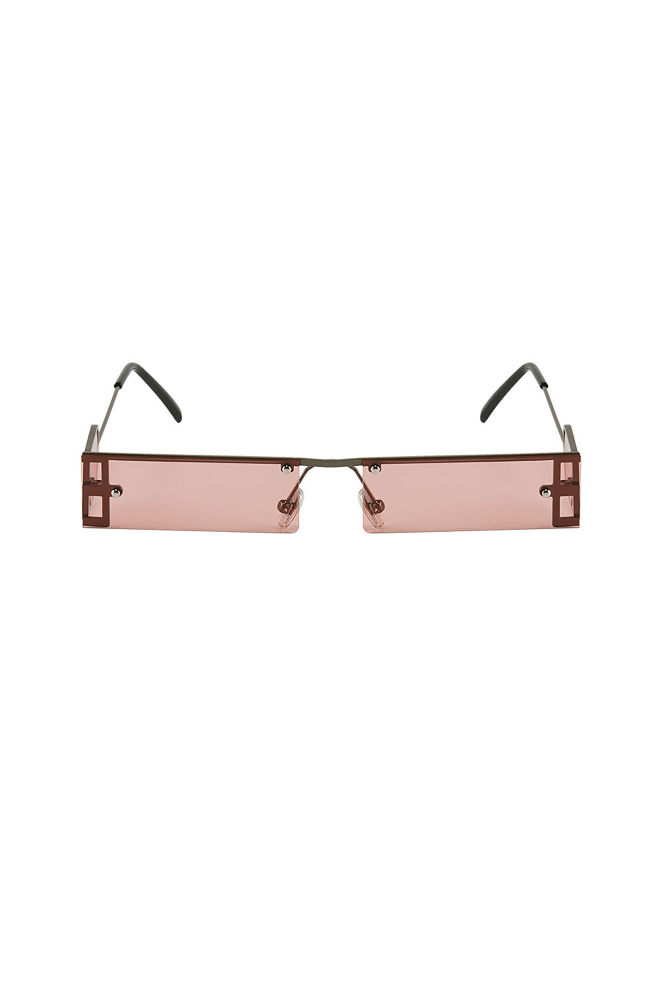 Tinted Rectangle Bar-Temple Sunglasses - view 5