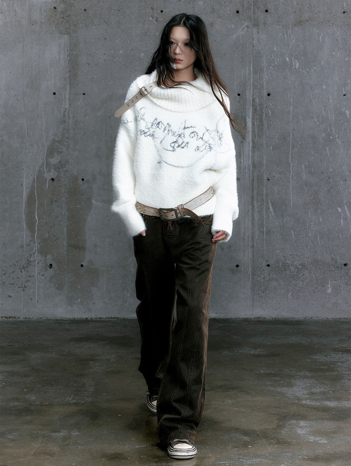 Plush Graphic Knit Sweater