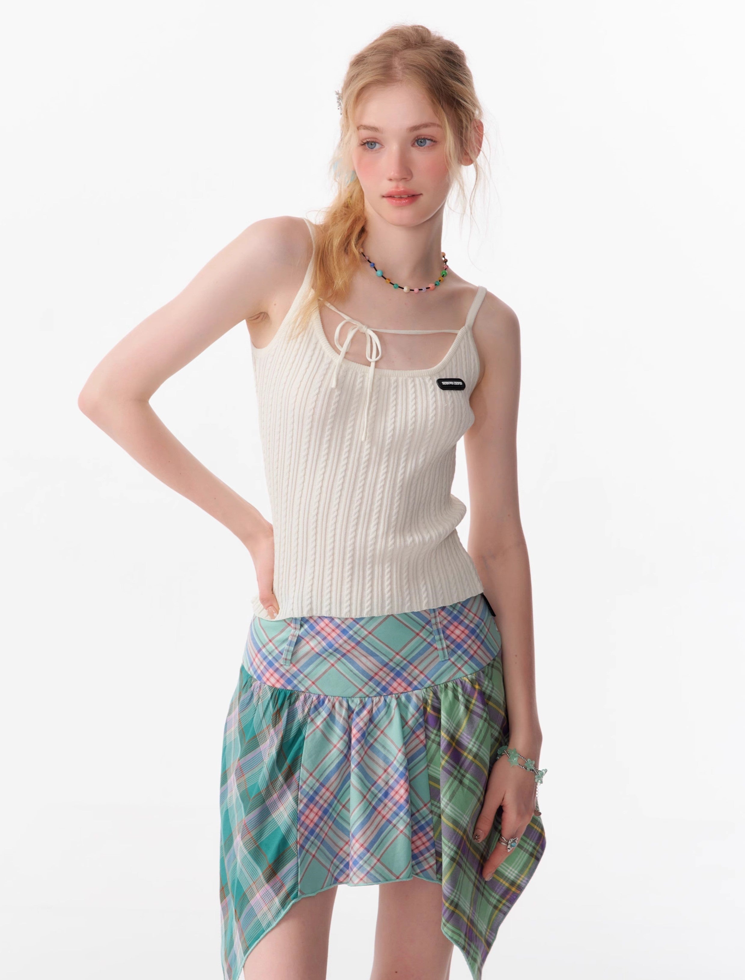 Cable Knit Tie Front Cami