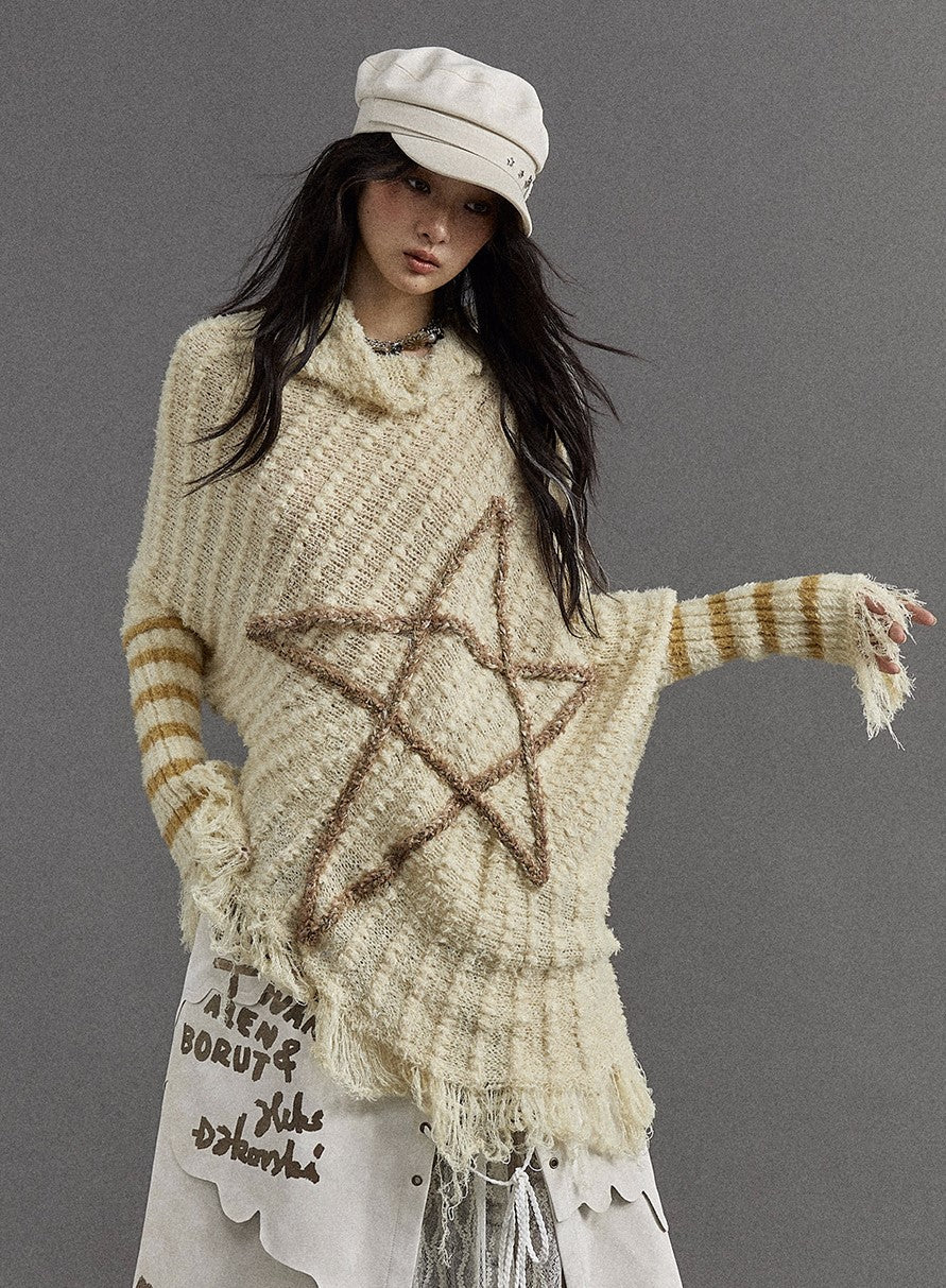 Distressed Star Mohair Sweater