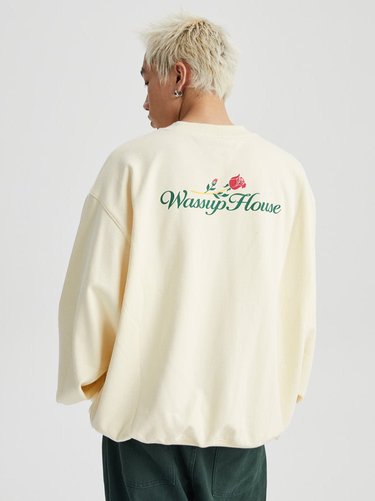 Romantic Rose Printed Sweatshirt - chiclara