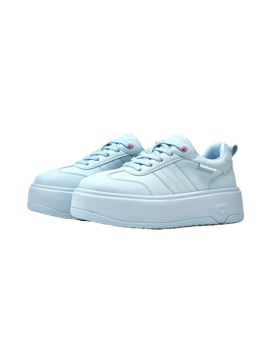 Powder-Blue Heart-Detail Platform Sneakers - view 6