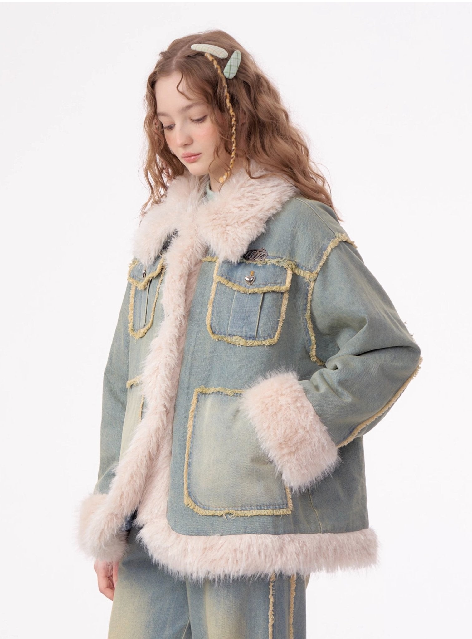 Fur Trim Denim Jacket