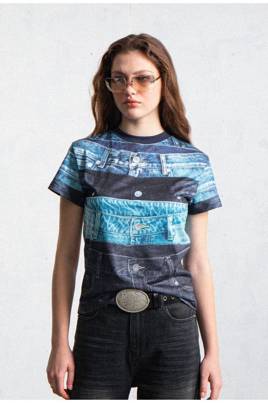 Denim Waistband Print T-shirt