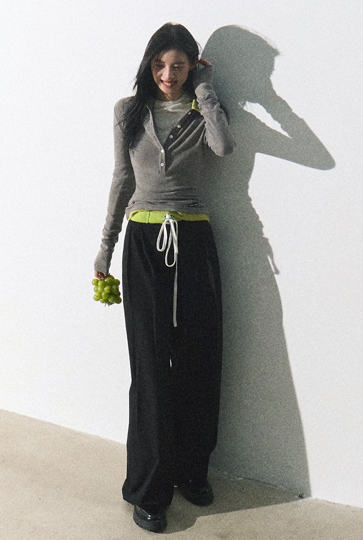 Wide Leg Drawstring Pants