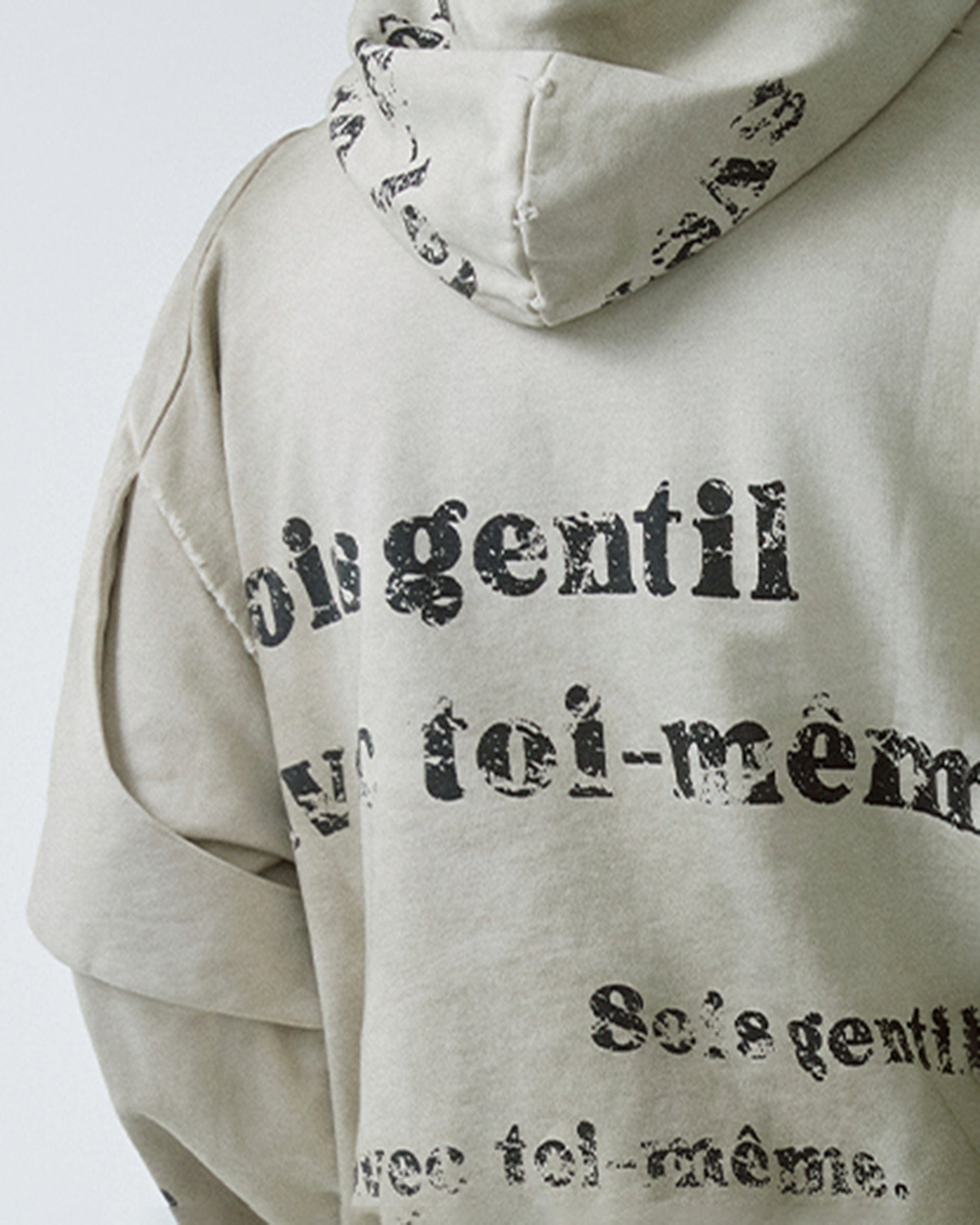 French Text Vintage Hoodie