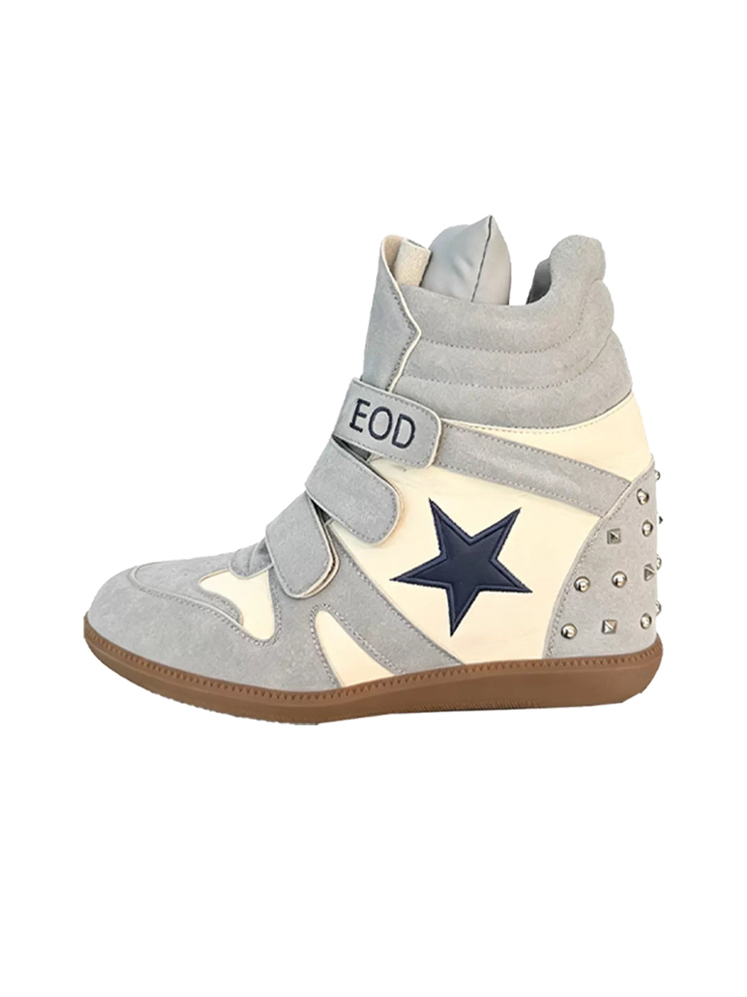 Star-Applique Double-Strap Wedge High-Top Sneakers - view 9