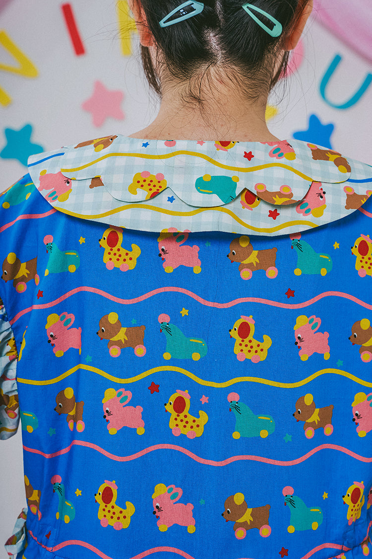 Blue Animal Print Lolita Long Dress