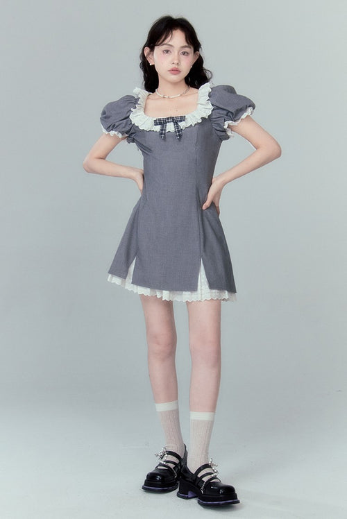 Lace Bowknot One-Piece Dress
