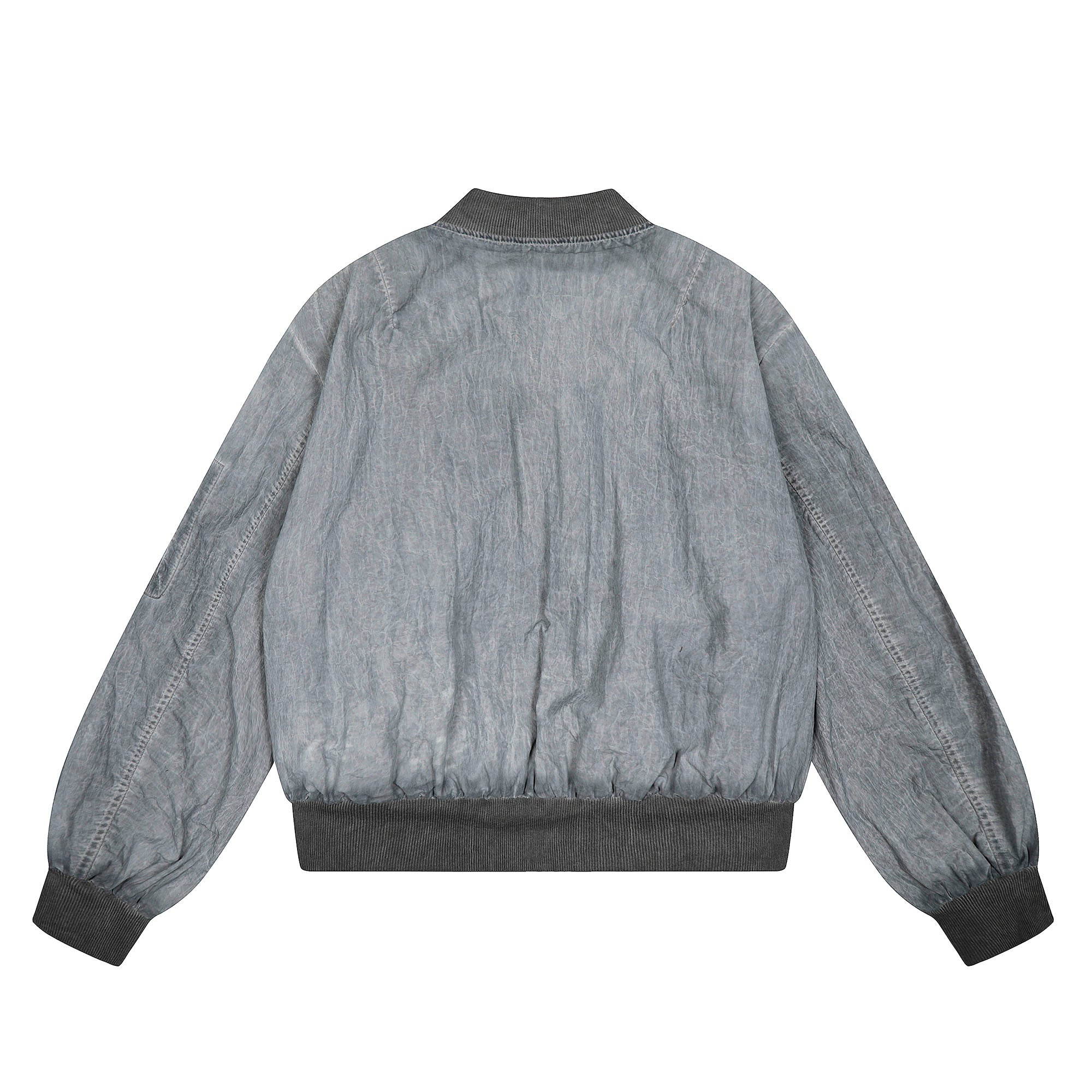 Cropped Crinkled Bomber Jacket