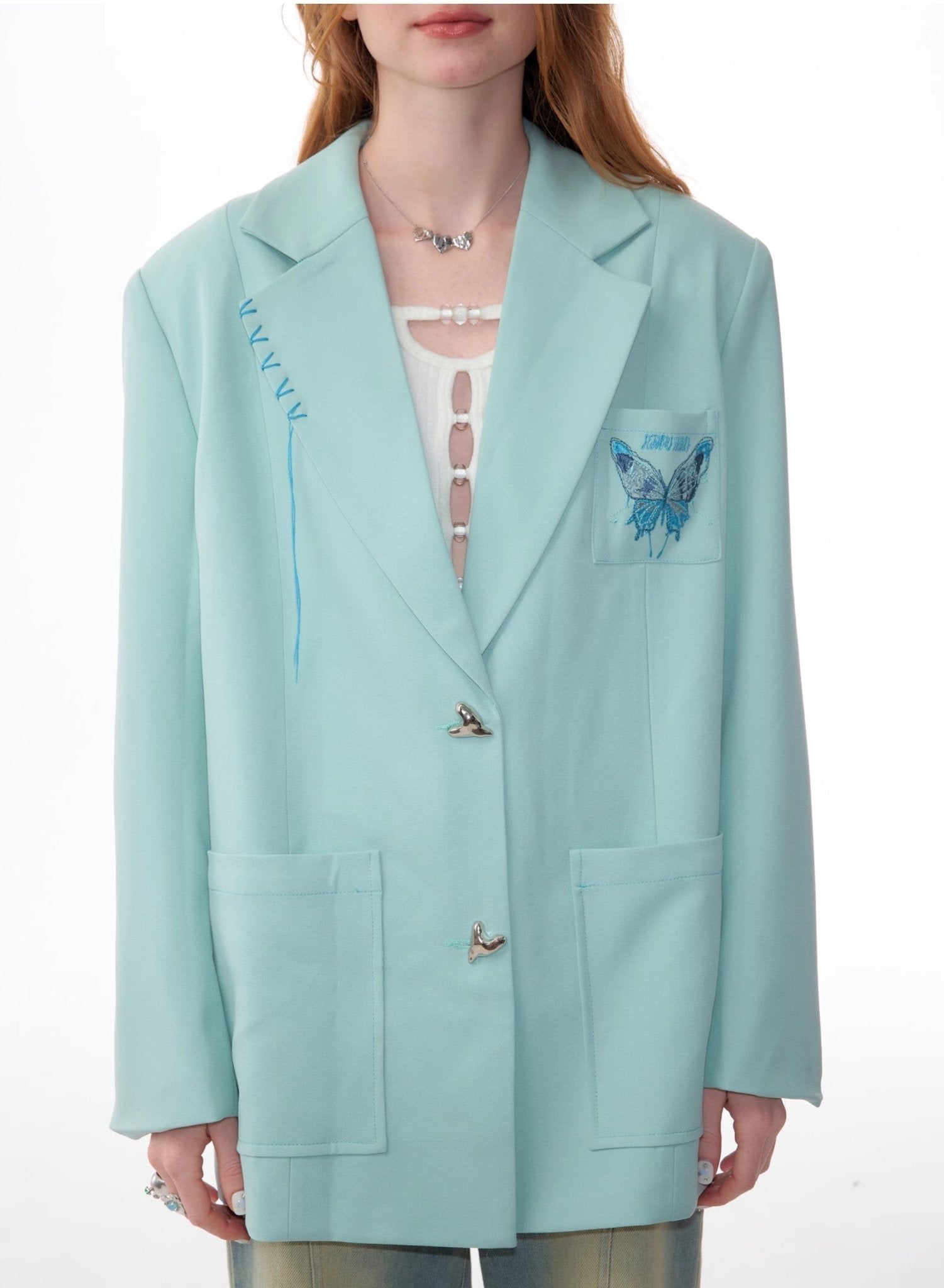 Butterfly Embroidered Blazer