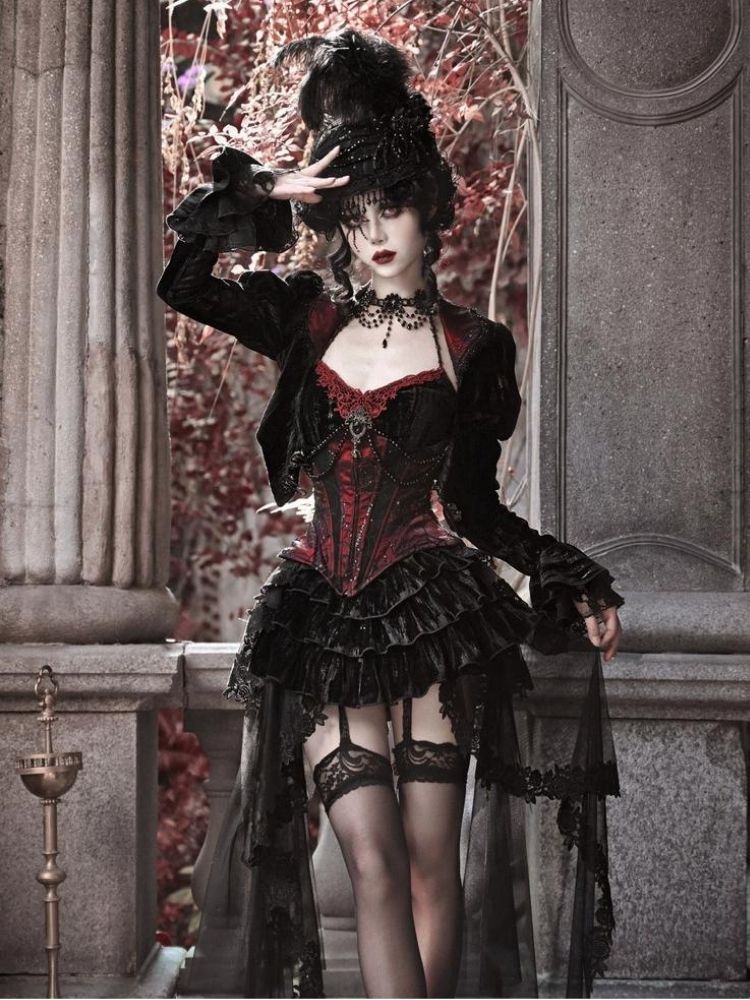 Gothic Spider Queen Corset Set