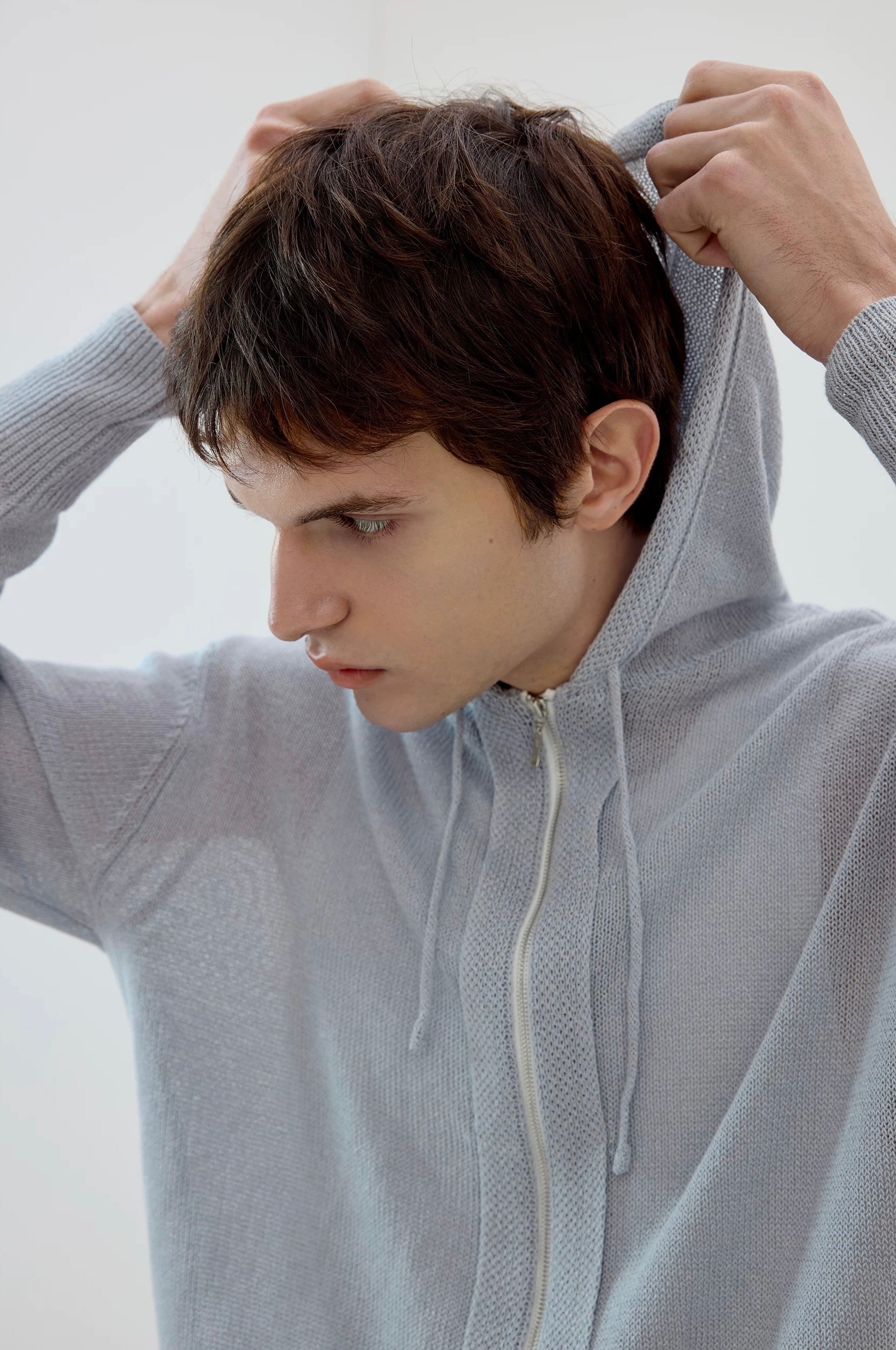 Washi-Blend Knit Hoodie