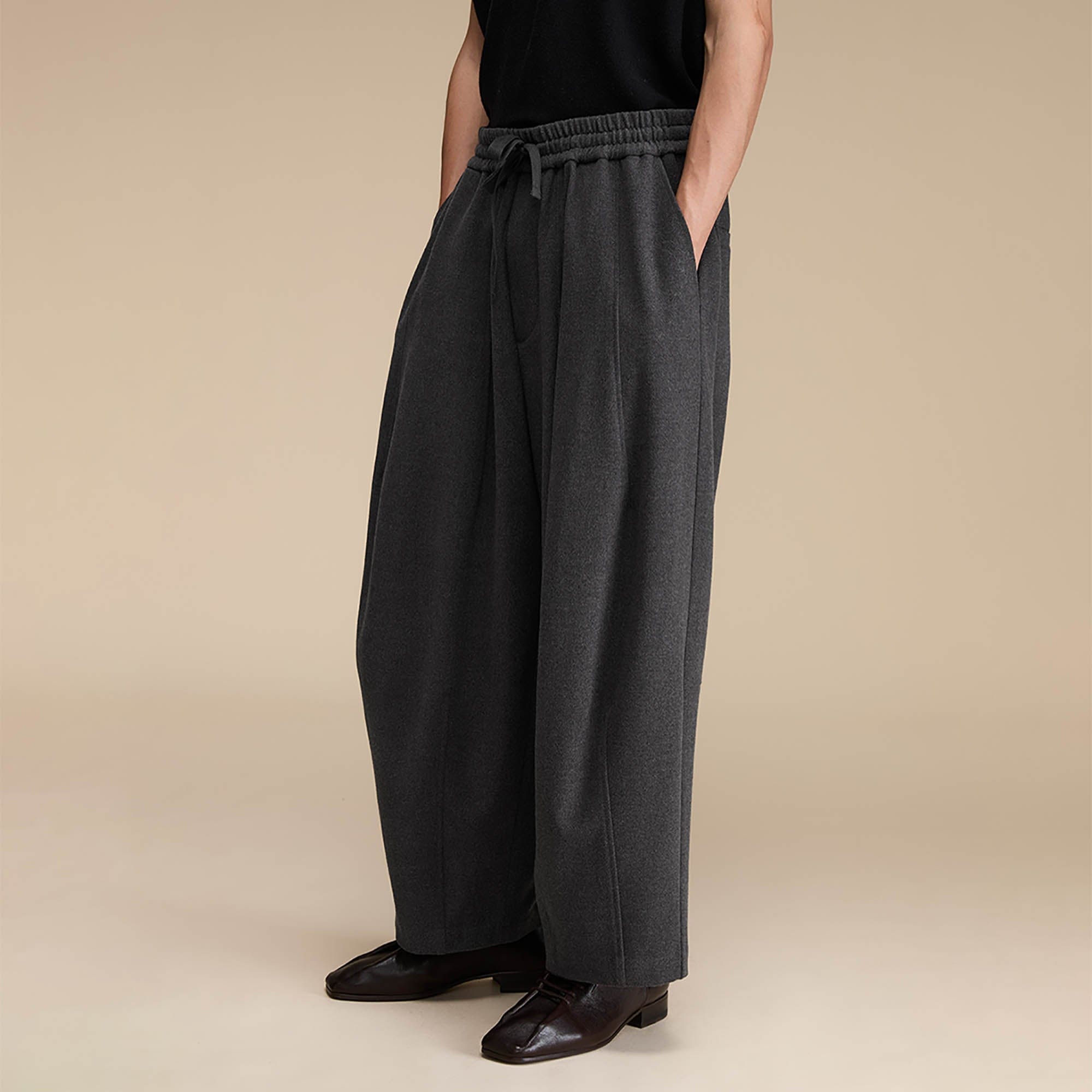 Drawstring Waist Wide-Leg Pants