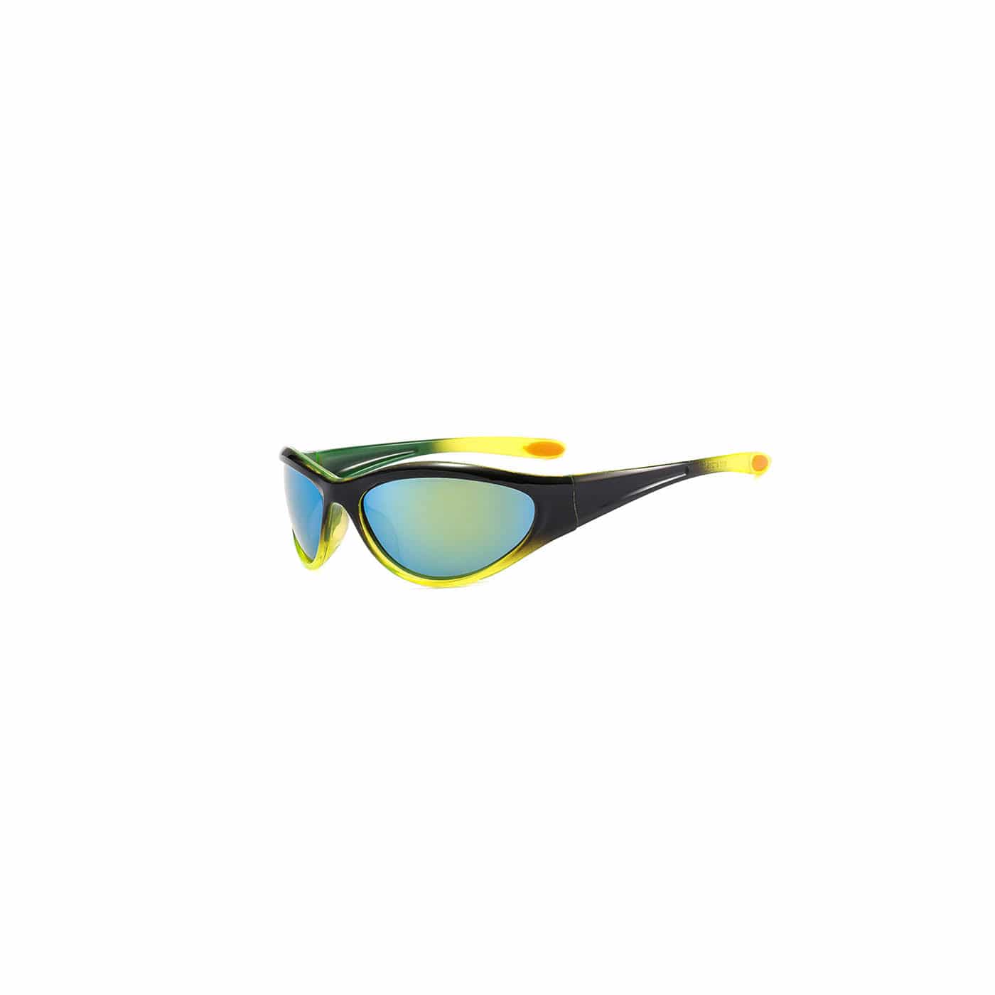 Contrast-Temple Cyclist Wrap Sunglasses - view 3