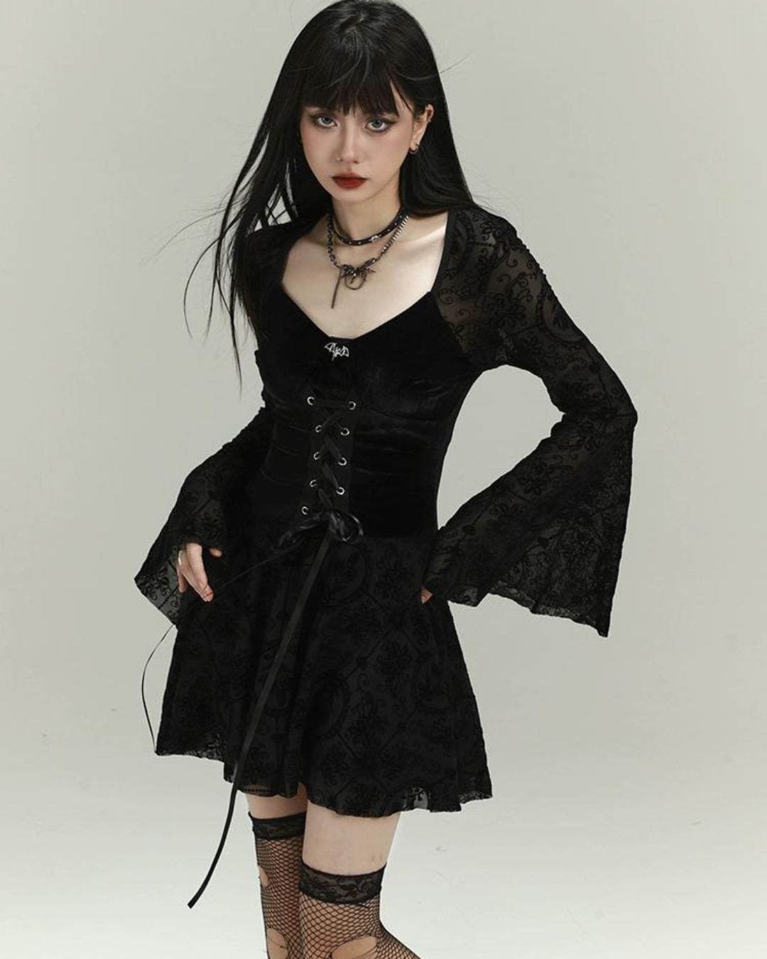 Gothic Lace Mini Dress