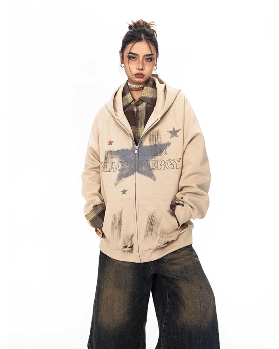 Painted Distressed Star Graphic Hoodie