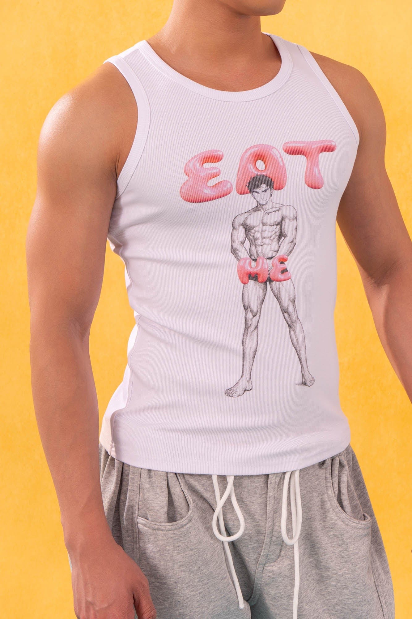 Eat Me Graphic Ribbed Tank