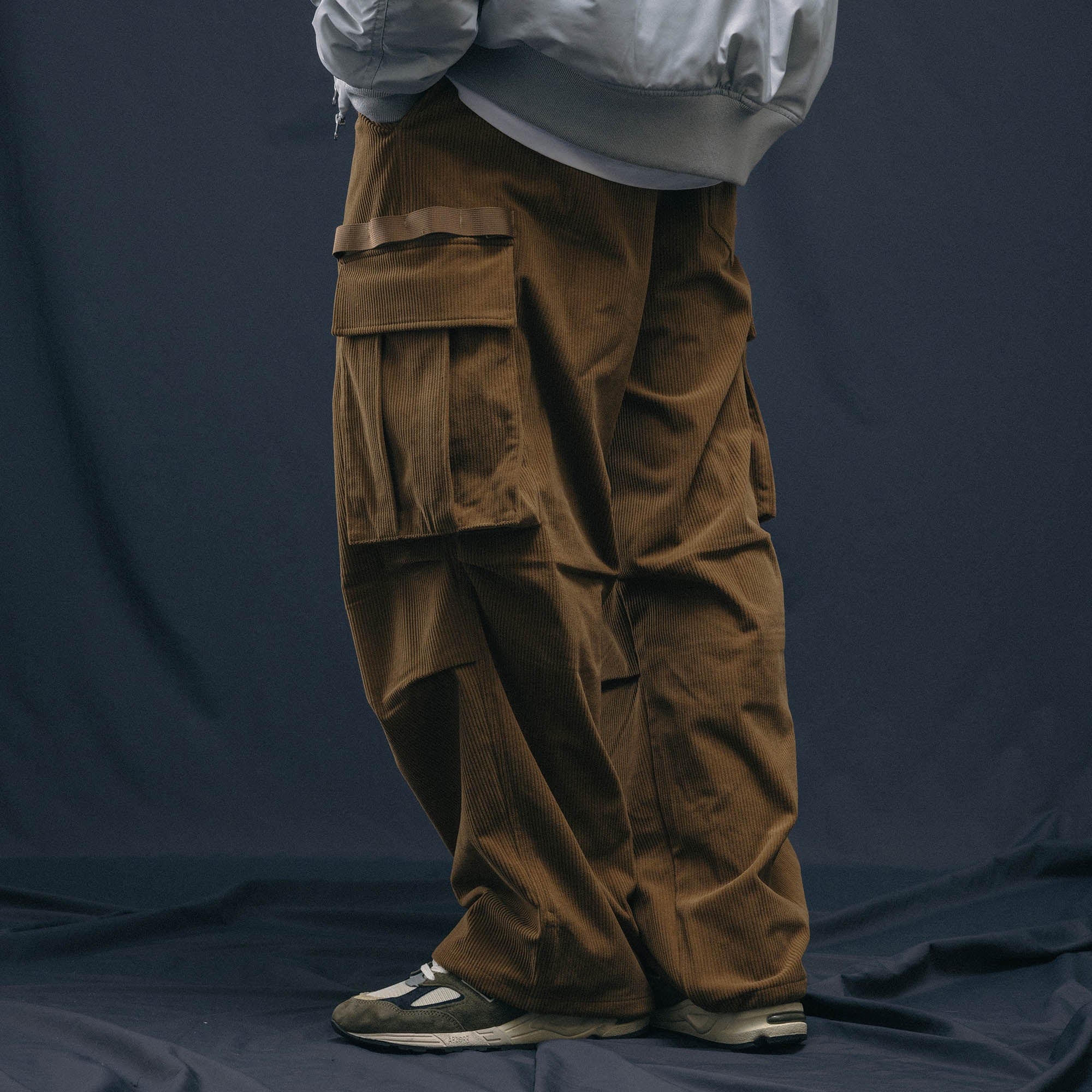 Corduroy Crinkled Cargo Pants