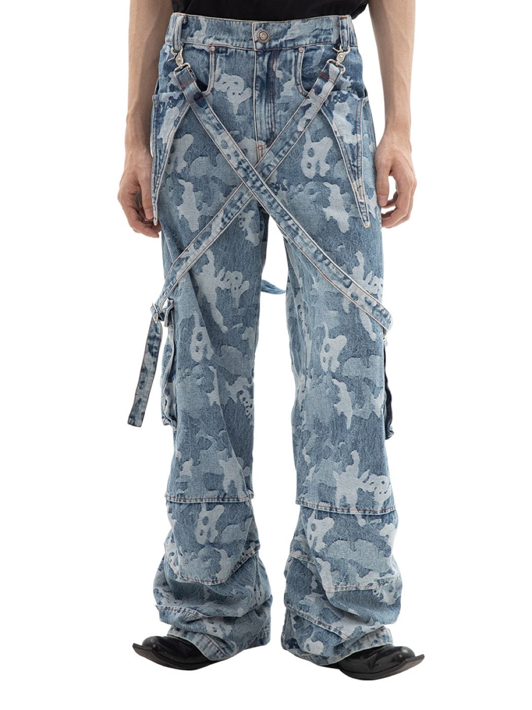 Snow Camo Strap Jeans