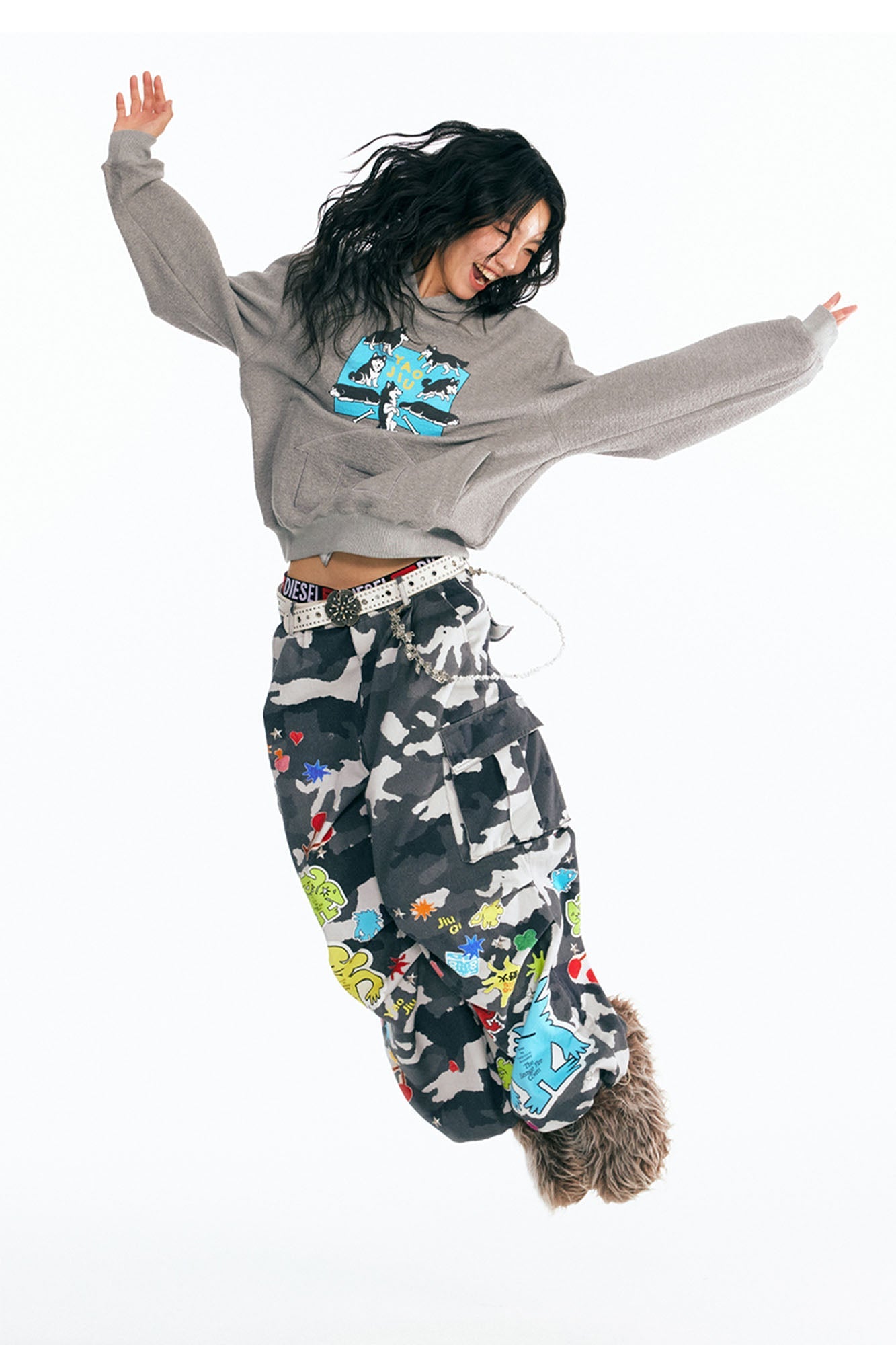 Puppy Paradise Oversized Graphic Hoodie